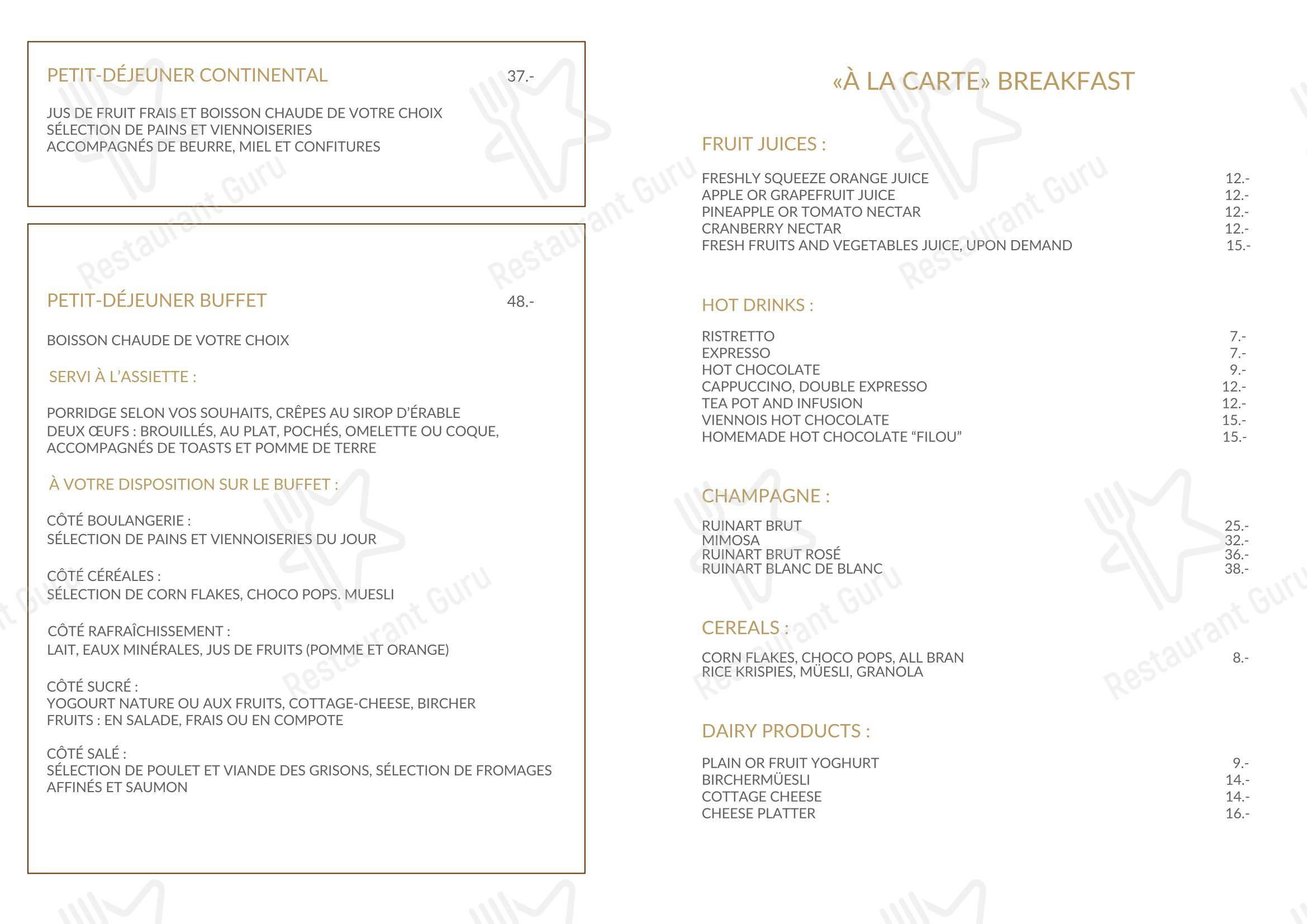 菜单 per Windows Restaurant at Hotel d'Angleterre ristorante