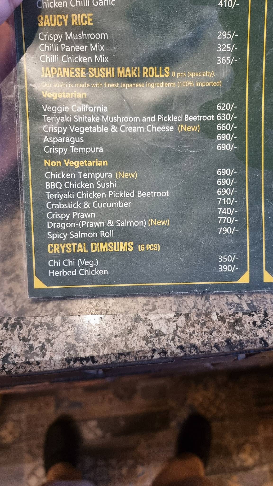 Wok Singh menu