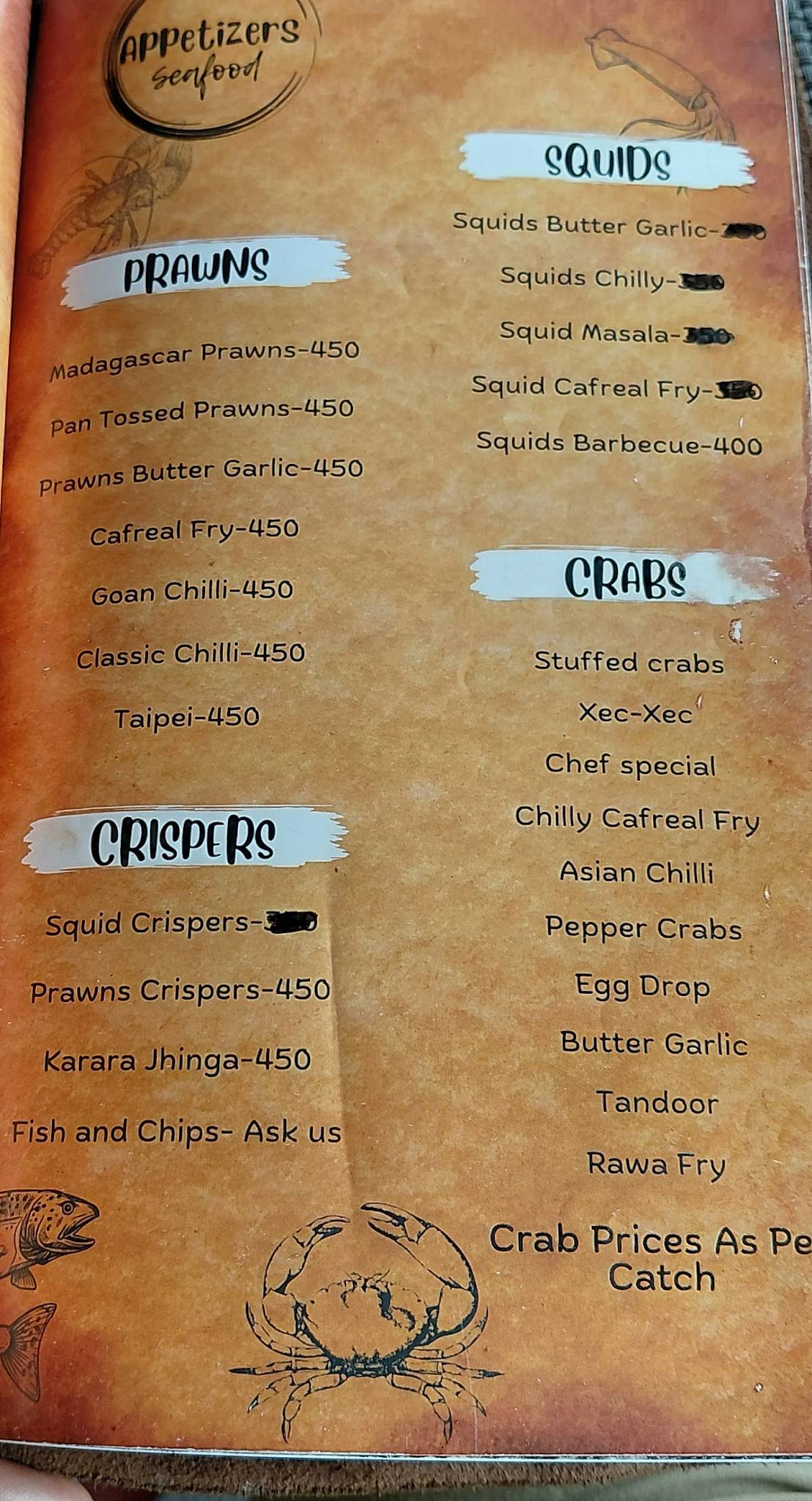 Workshop Restaurant menu