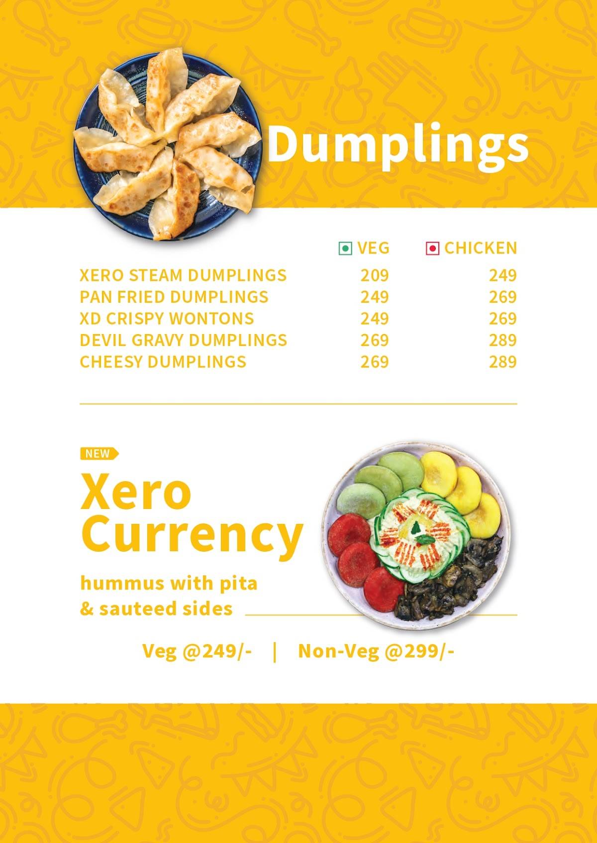 Xero degrees rohini menu