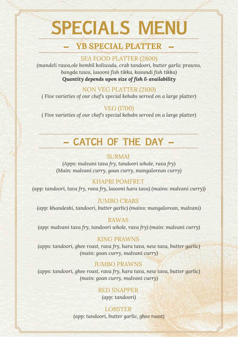 Ya Basa -Taproom & Kitchen menu