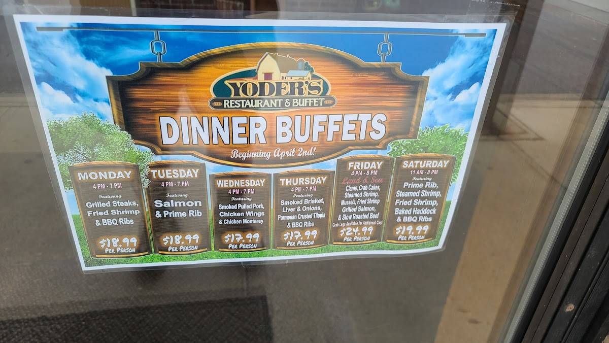Menu at Yoder's Restaurant & Buffet, New Holland