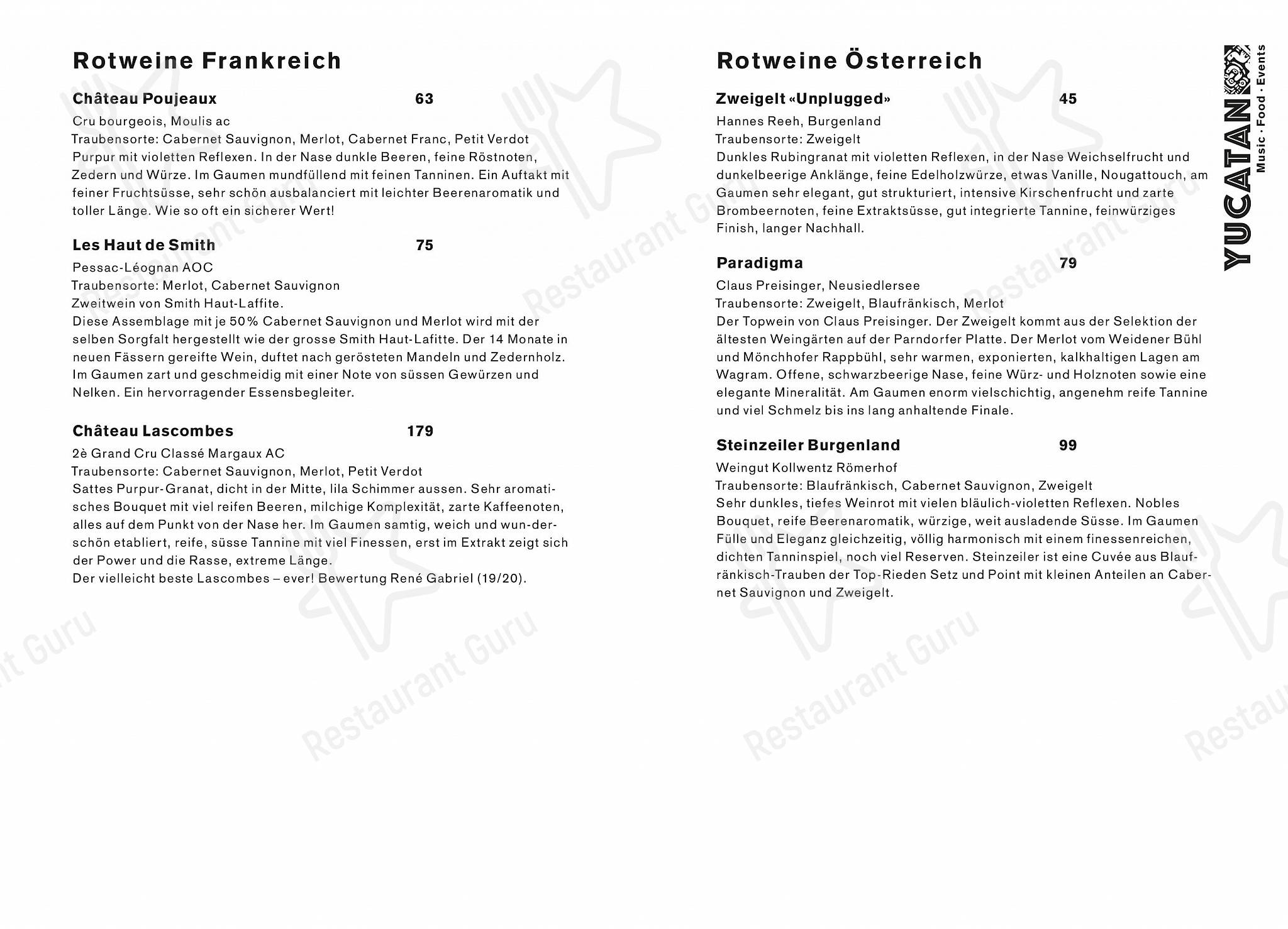 Lunch Menu per Yucatan Kitchen&Bar pub & bar