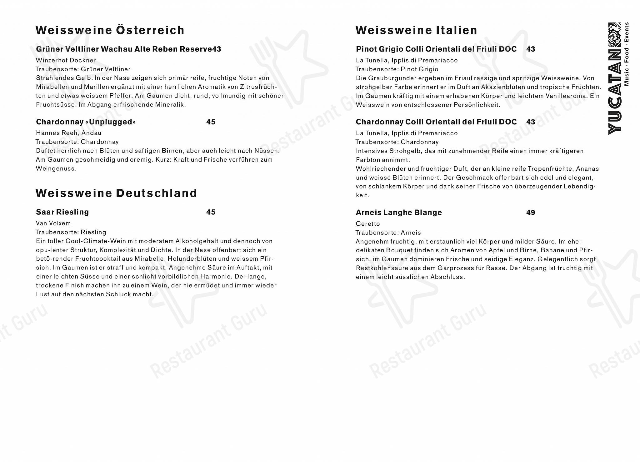 Lunch Menu per Yucatan Kitchen&Bar in Engelberg