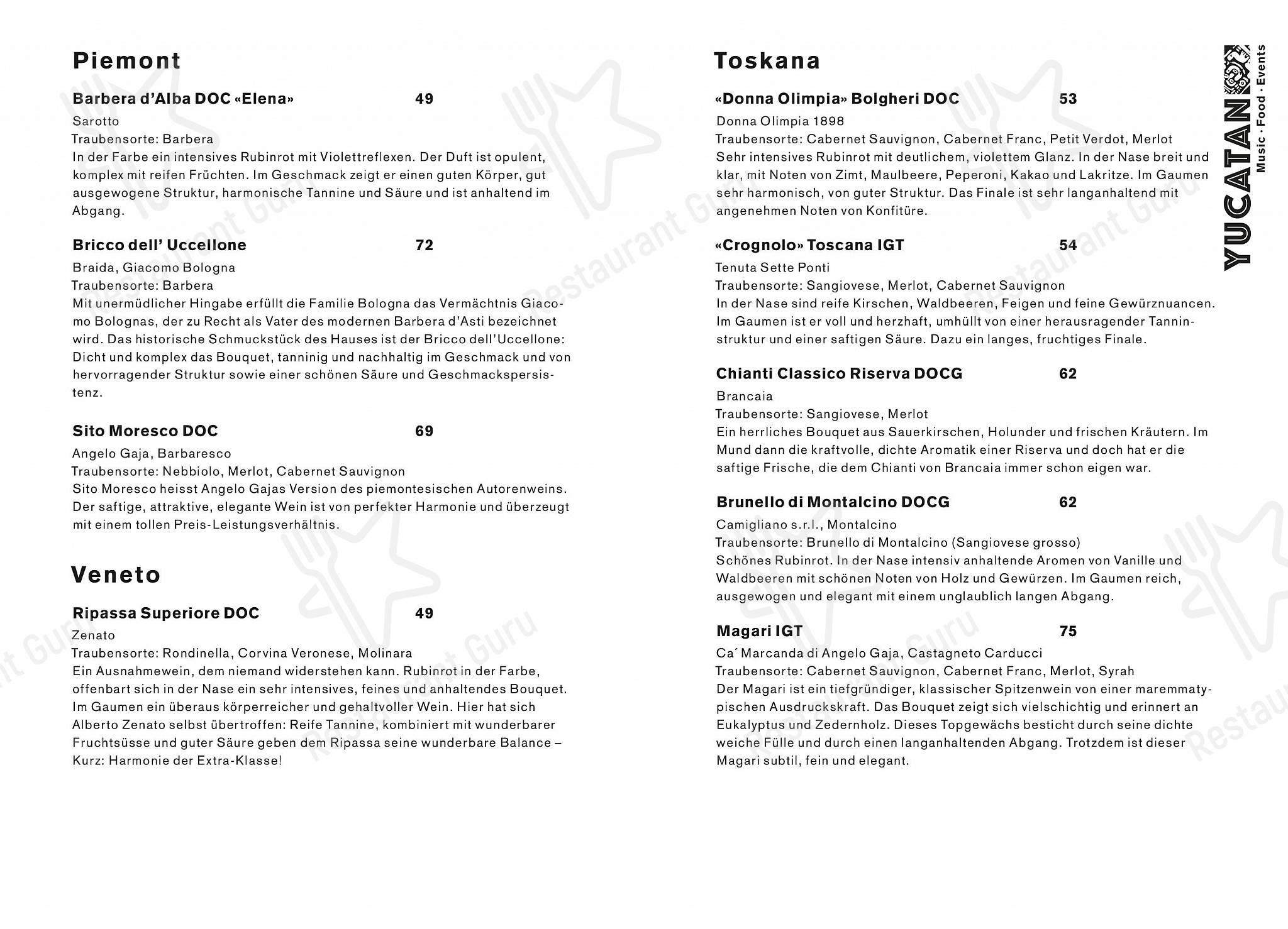 Menu di Yucatan Kitchen&Bar - Lunch Menu