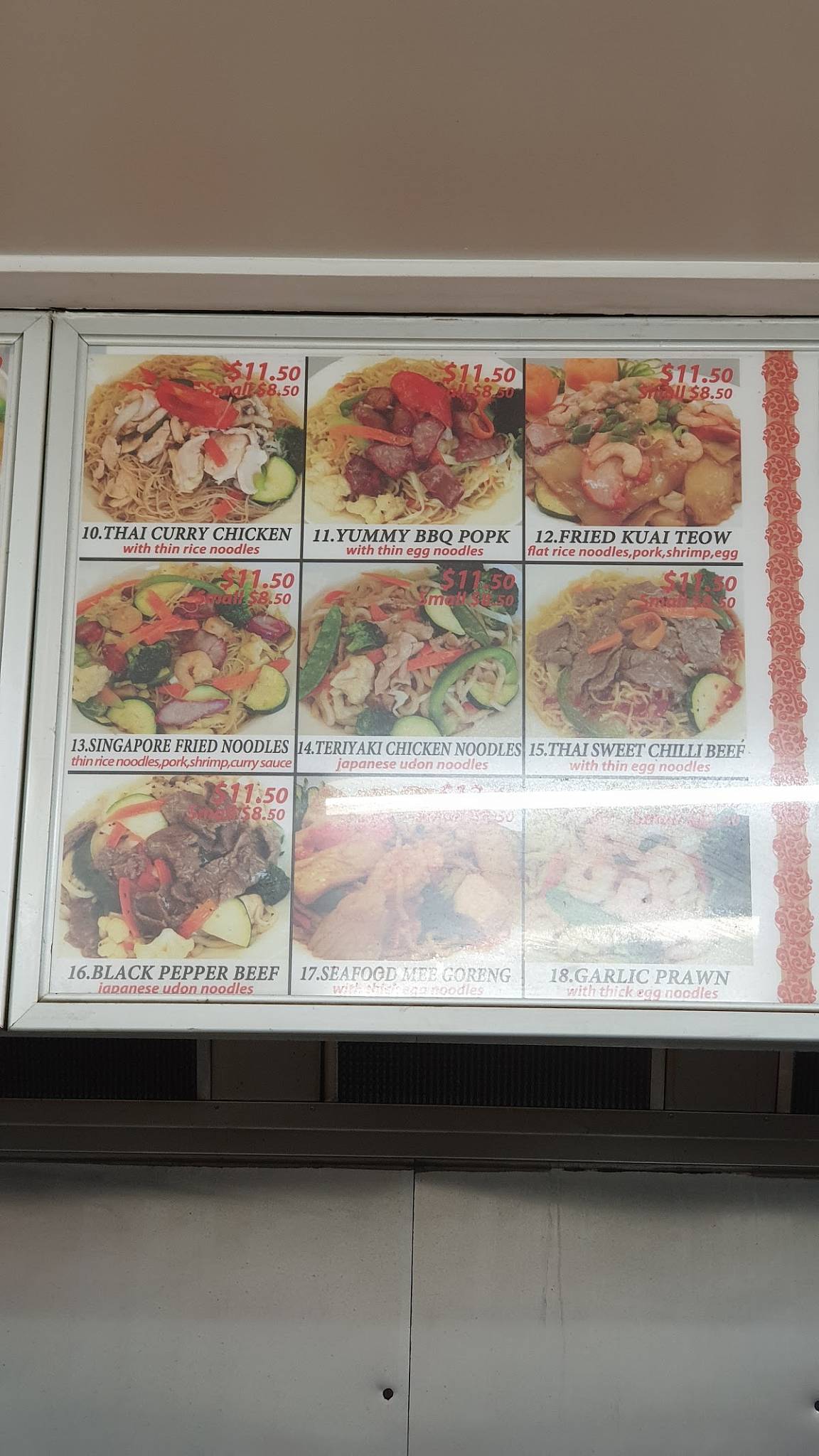 Menu at Yummy Noodle House restaurant, Currajong, 2/198 Woolcock St