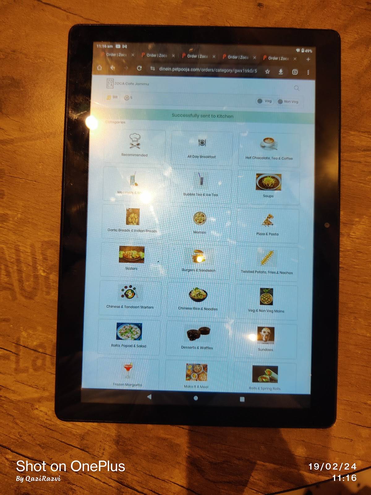 ZOCA Cafe menu