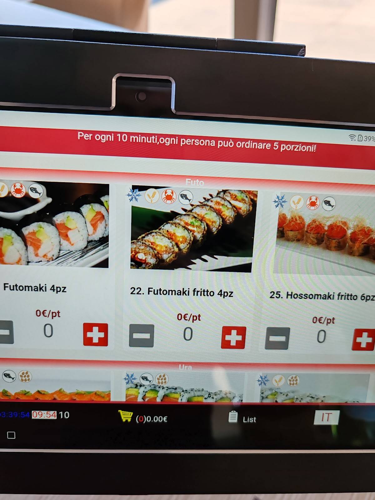 Menu di Ristorante ZY. 