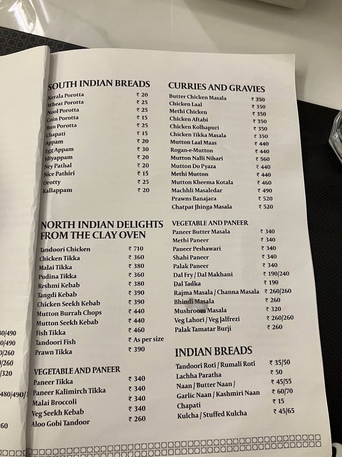 Zaitoon Restaurant & Grill Calicut menu