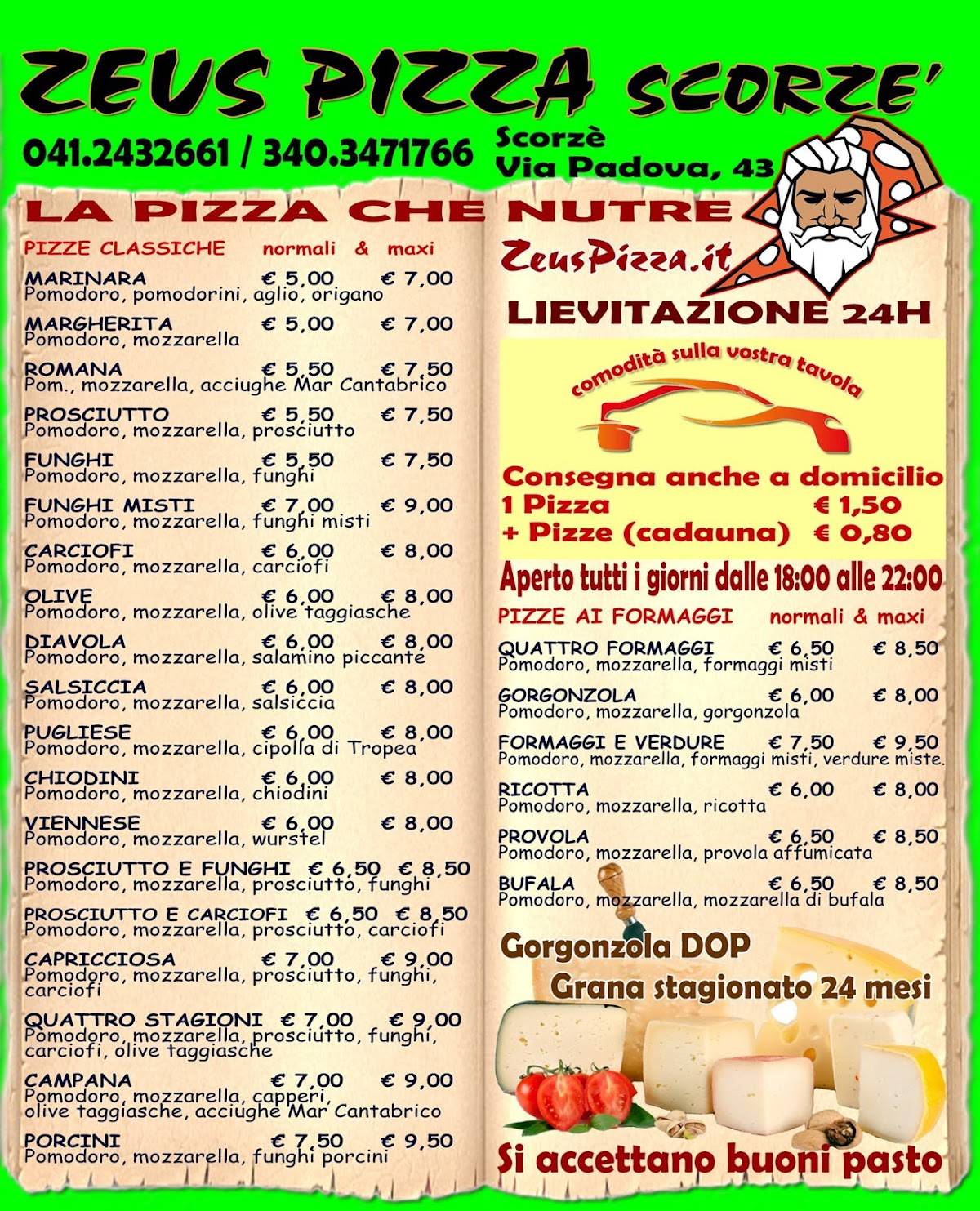 Menu di Zeus Pizza 