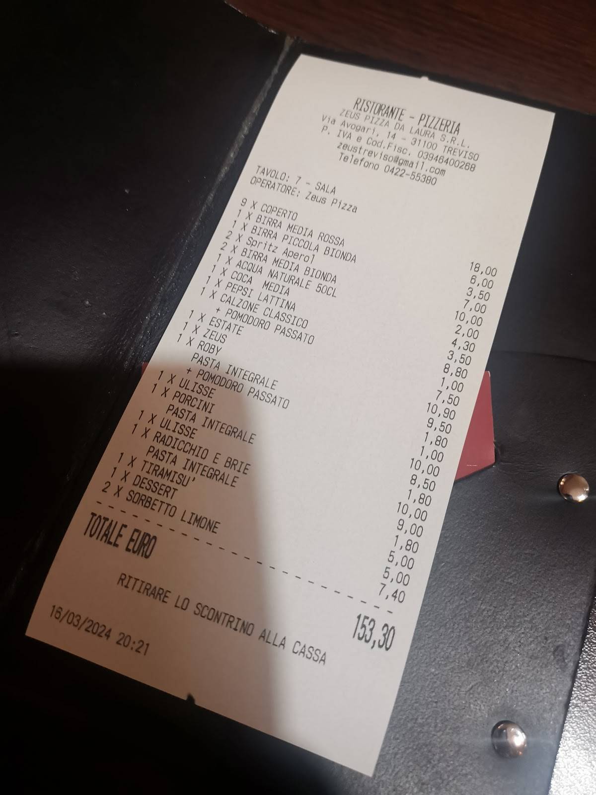 Menu di Zeus 