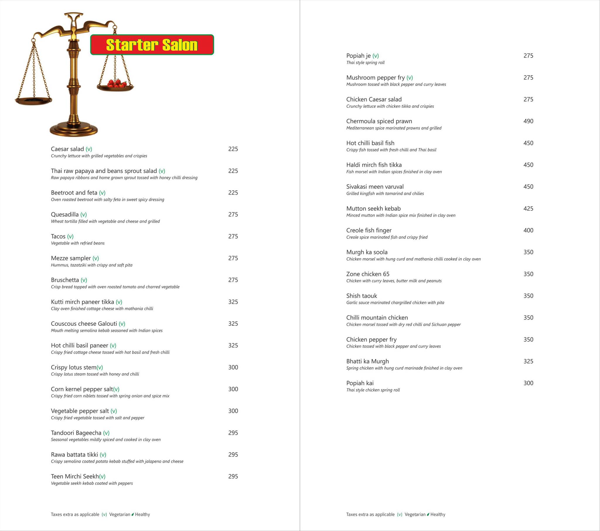 Zone by The Park Hotel, Coimbatore menu