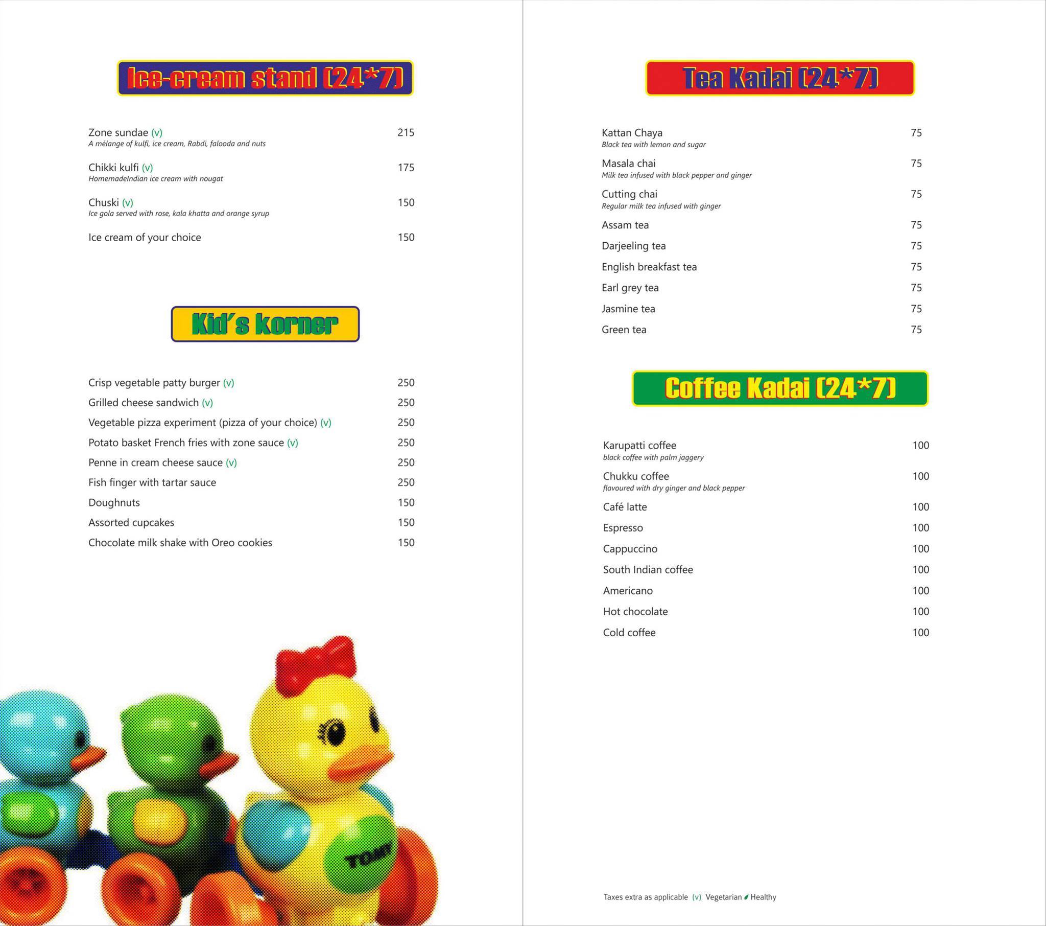 Zone by The Park Hotel, Coimbatore menu