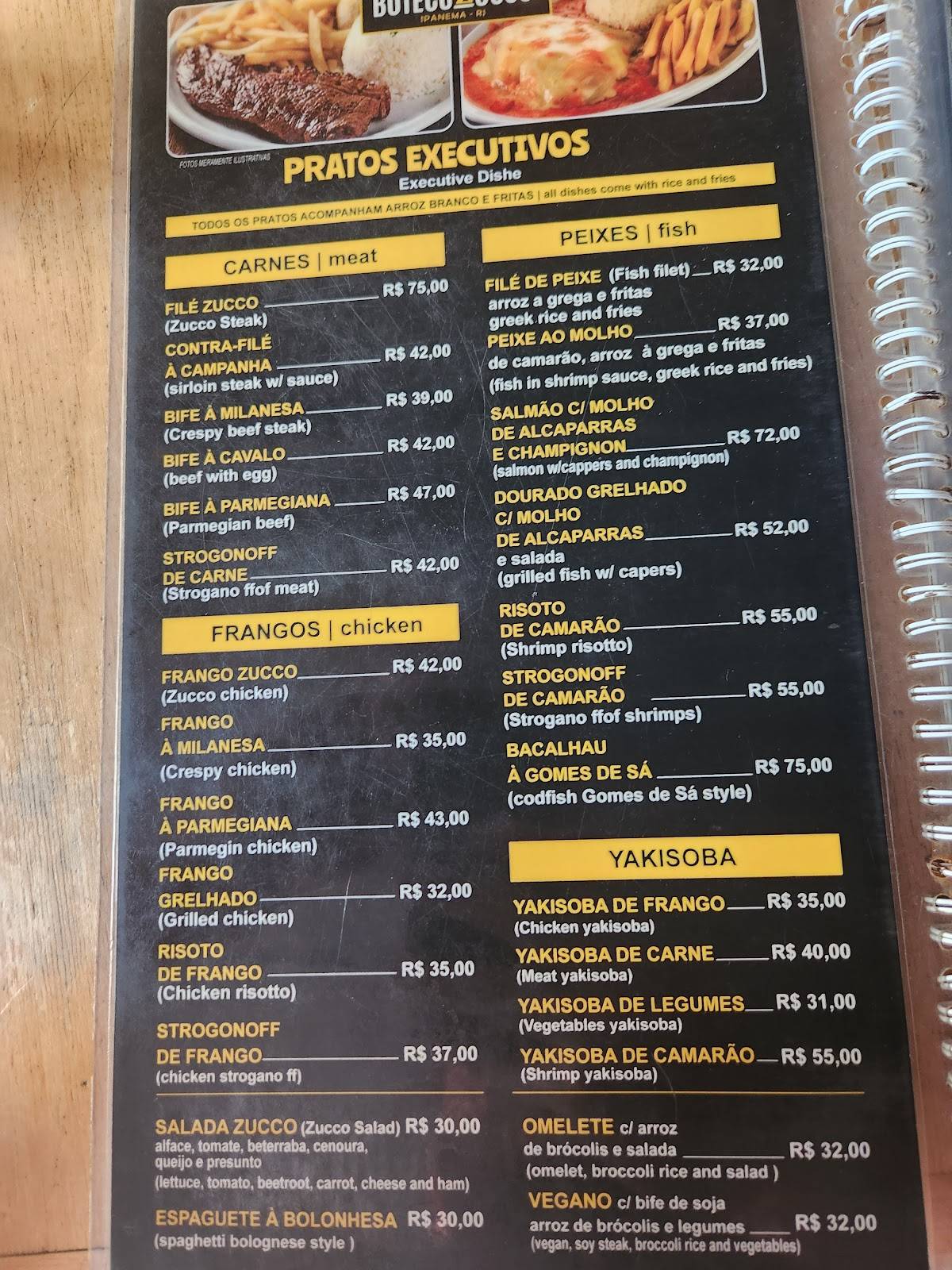 Zucco cardápio