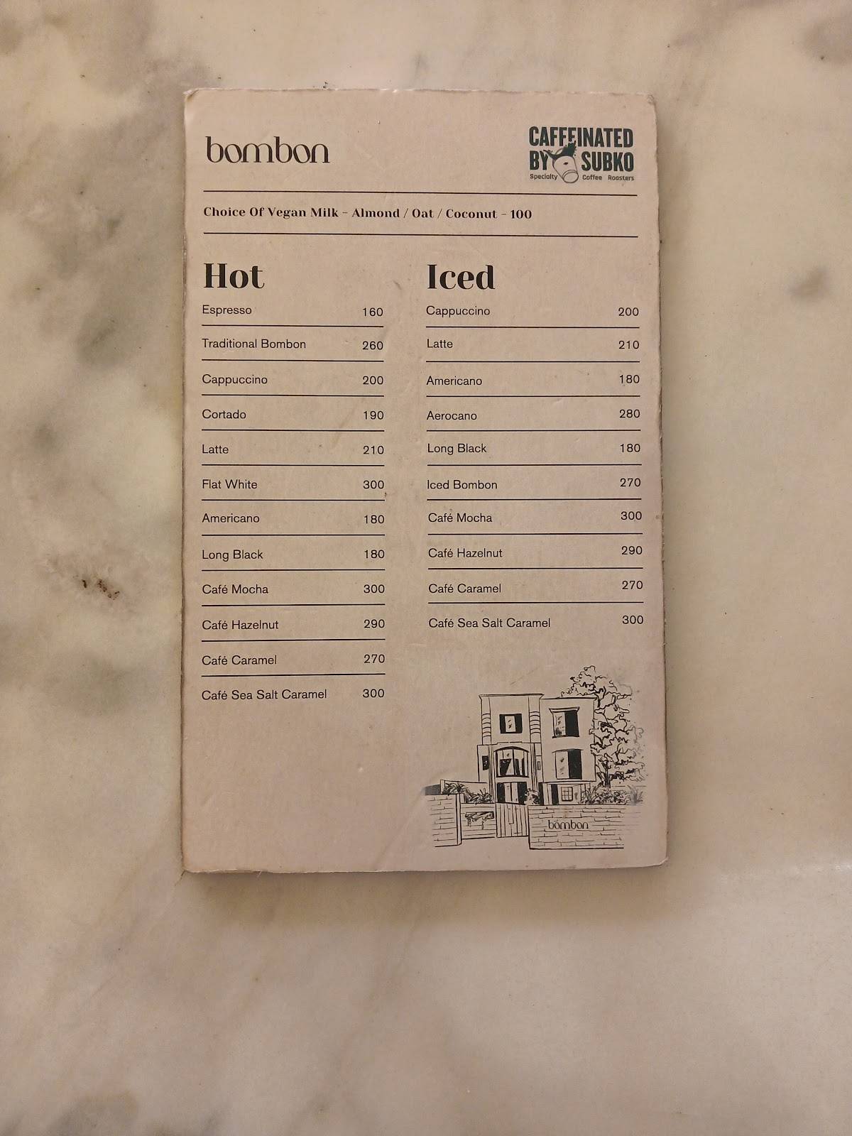 bombon Koregaon Park menu