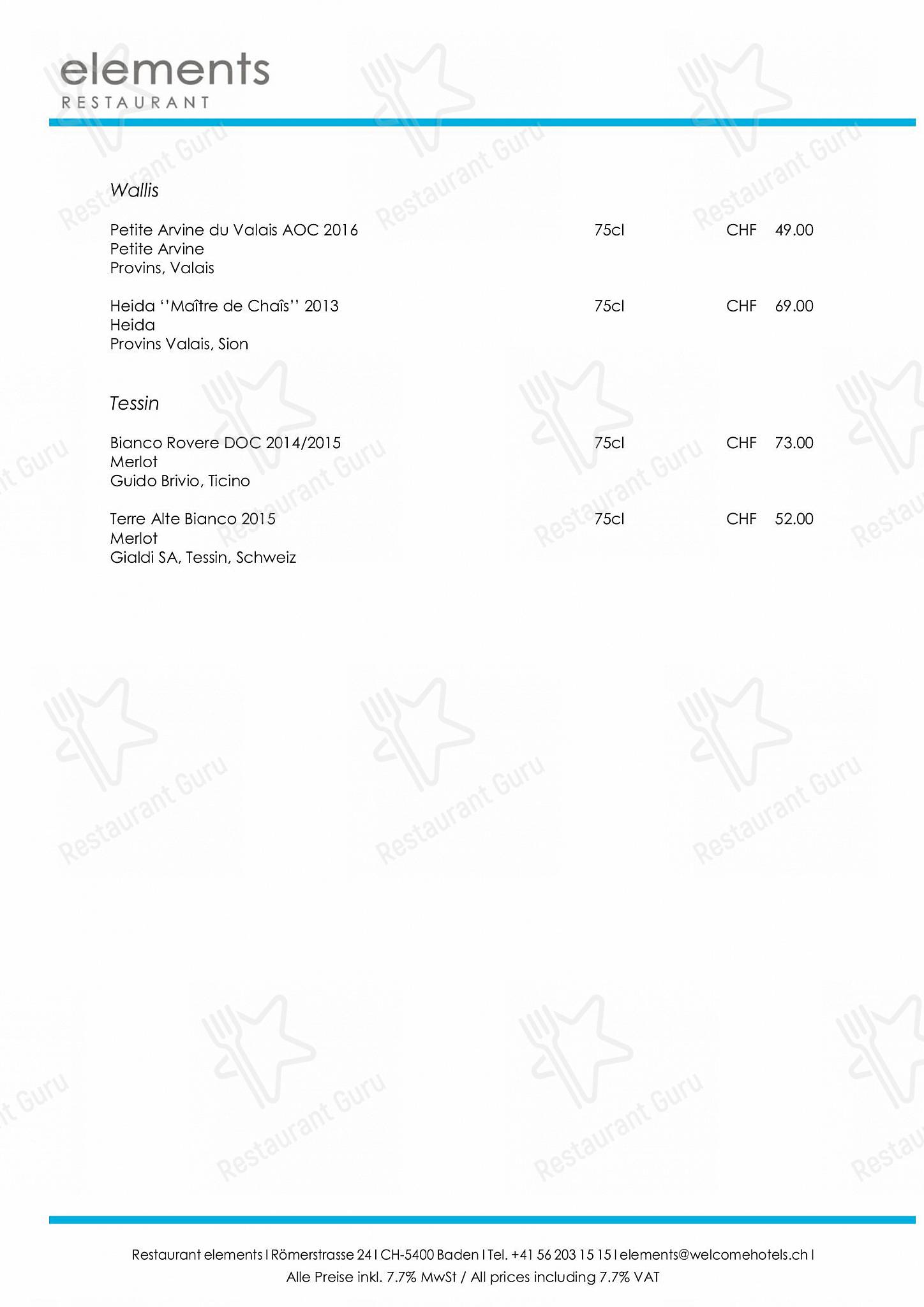 Menu di Restaurant elements - OUR MENU