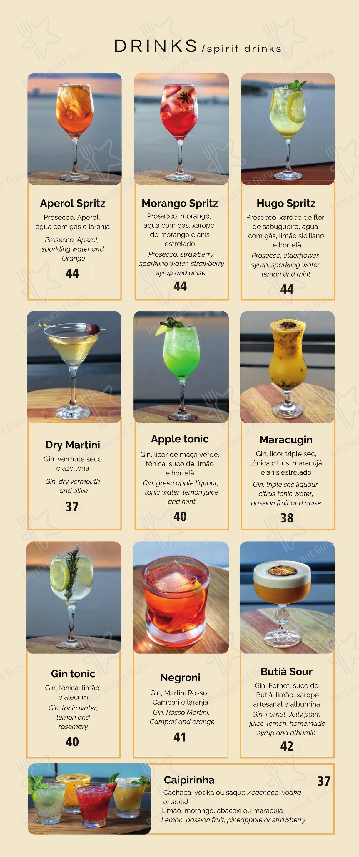 Menu para 360 POA Gastrobar restaurante