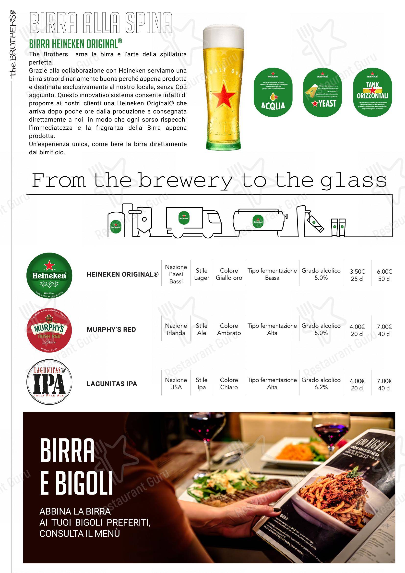 Menu bar per Bar the Brothers in Grezzana
