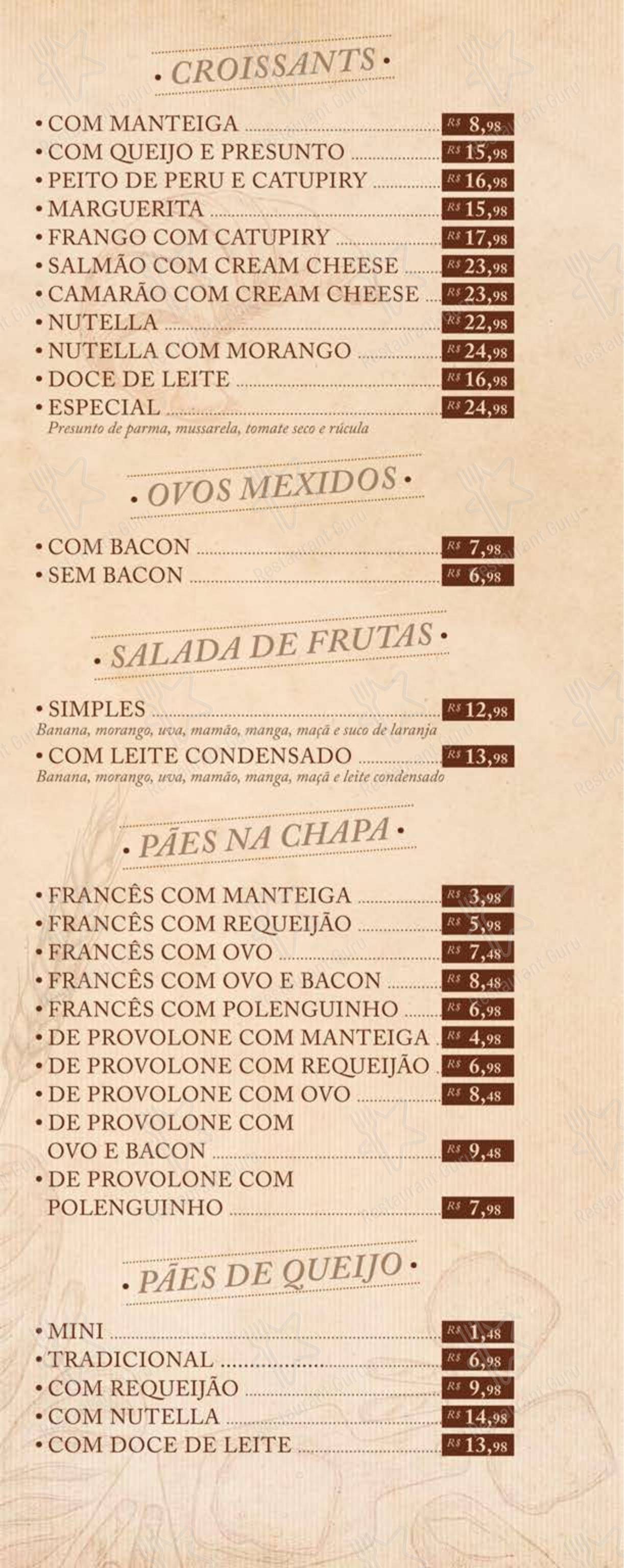 Centro Gastronômico Recanto - Menu bar