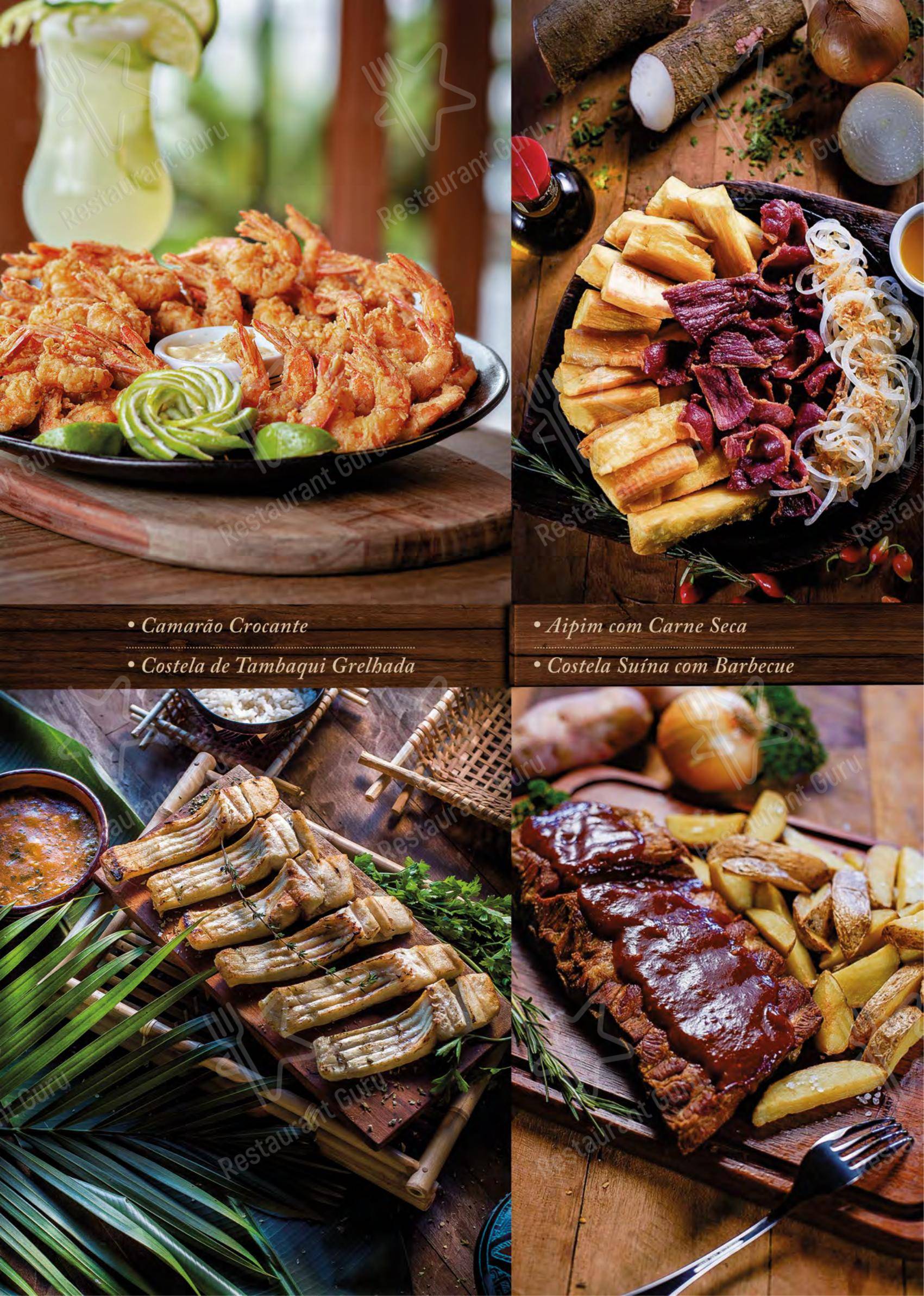 Menu para Centro Gastronômico Recanto em Teresópolis