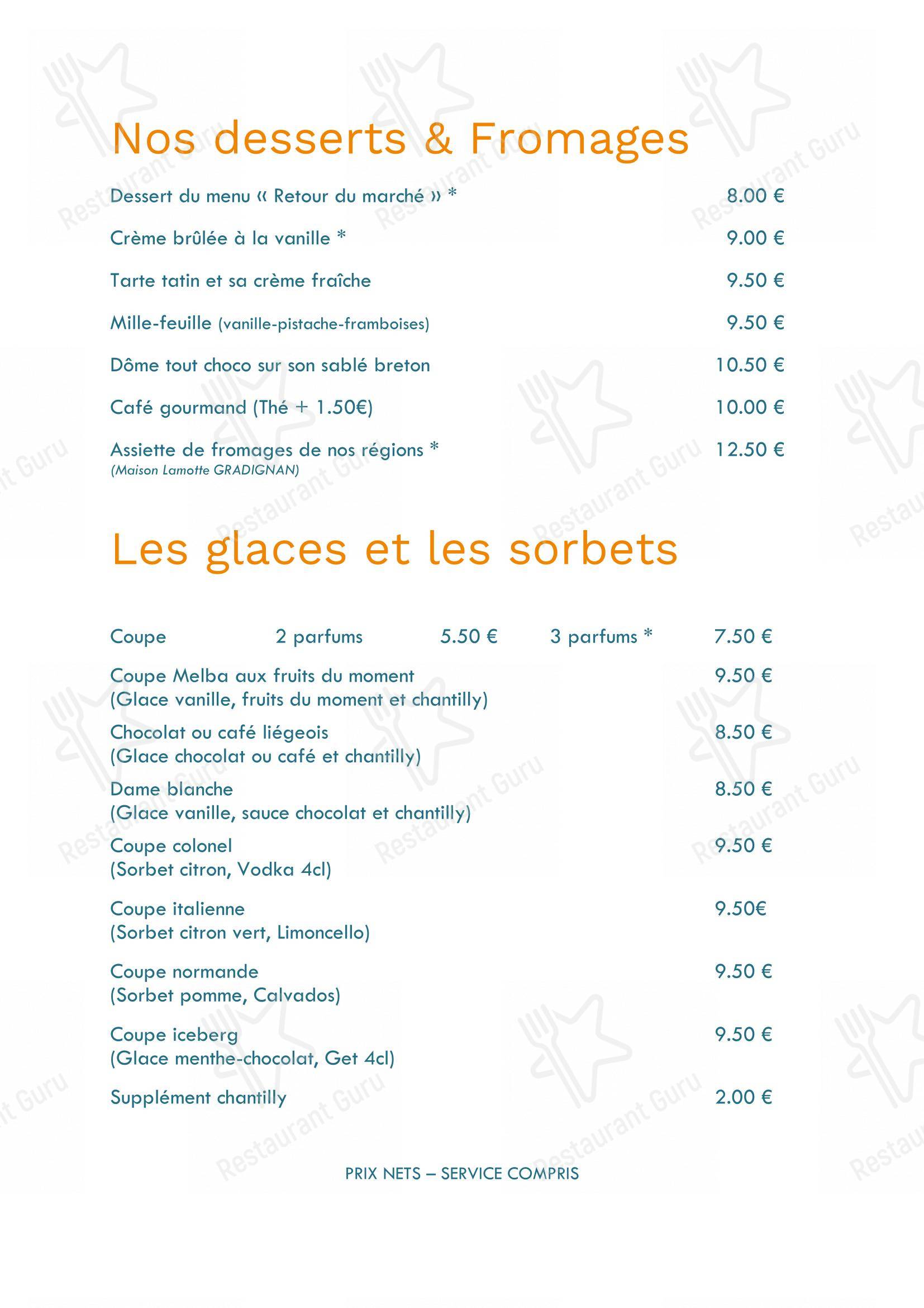 Menu pour Logis hotel Noemys Gradignan - restaurant Le Chalet Lyrique pub et bar