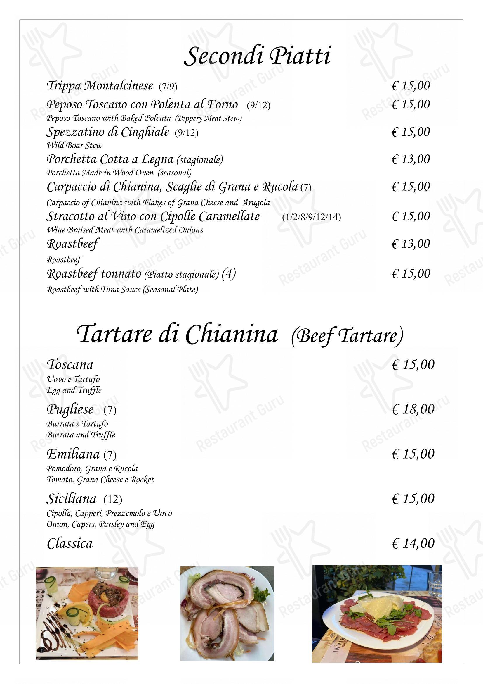 Enoteca di Piazza in Montalcino - Menu bar