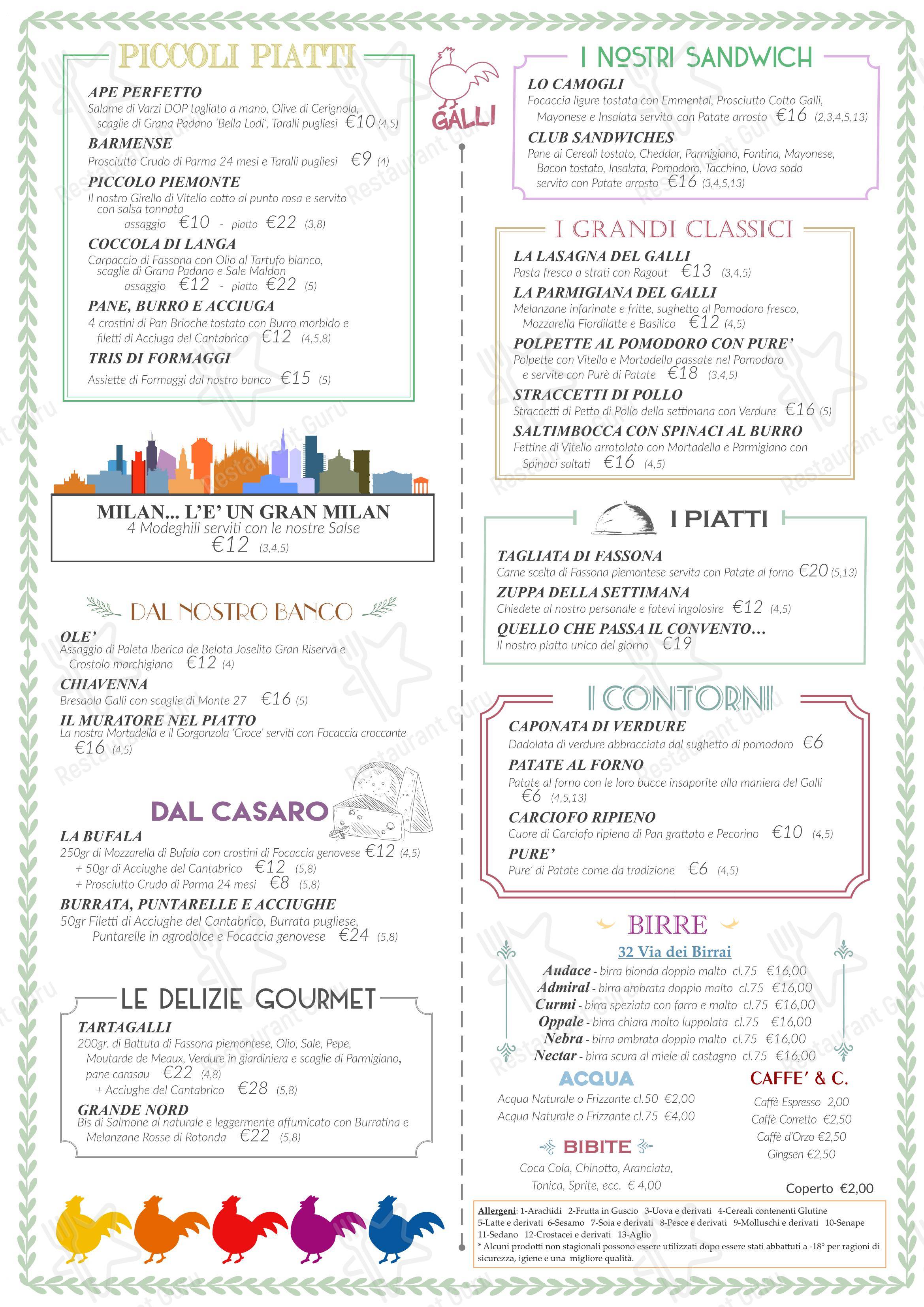 Menu di Galli
