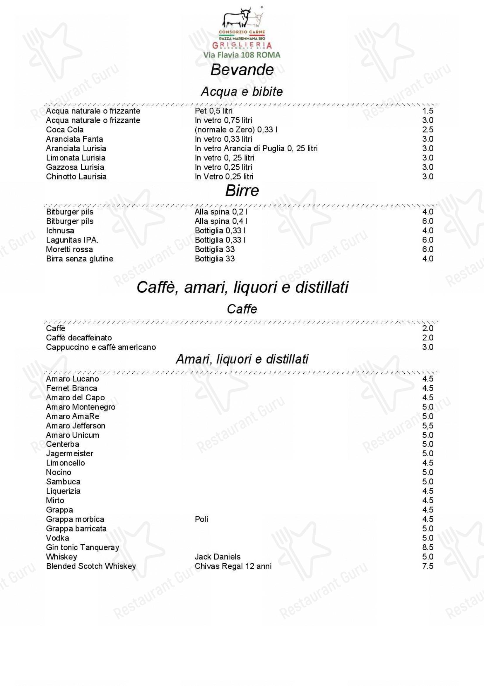 Menu di Griglieria Maremmana BIO - Menu