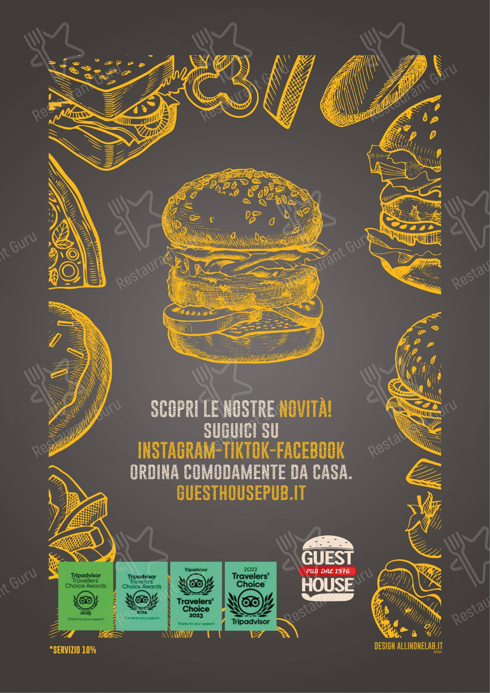 Menu pour Guest House Pub dans Naples