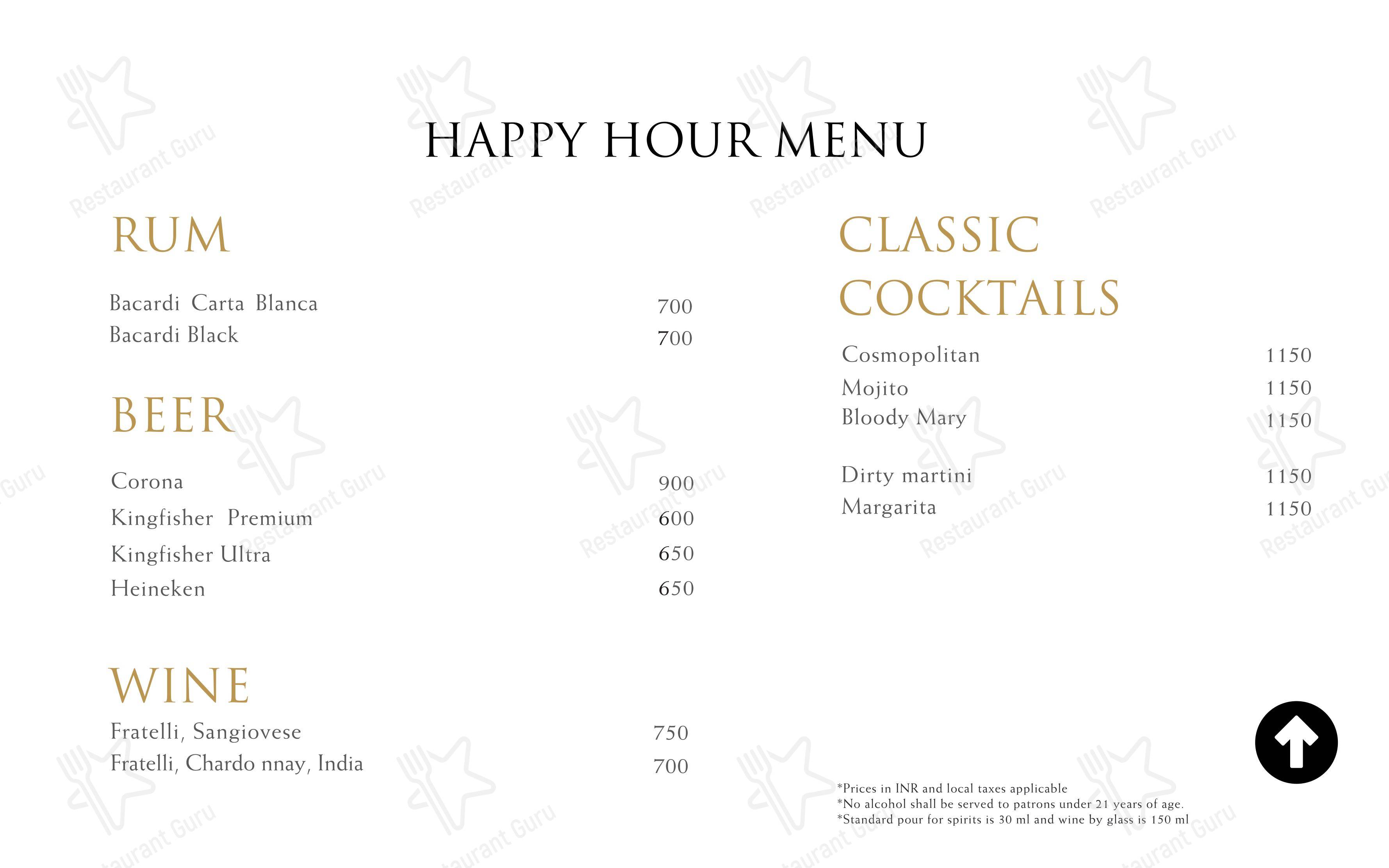 Menu bar for the HYPE pub & bar
