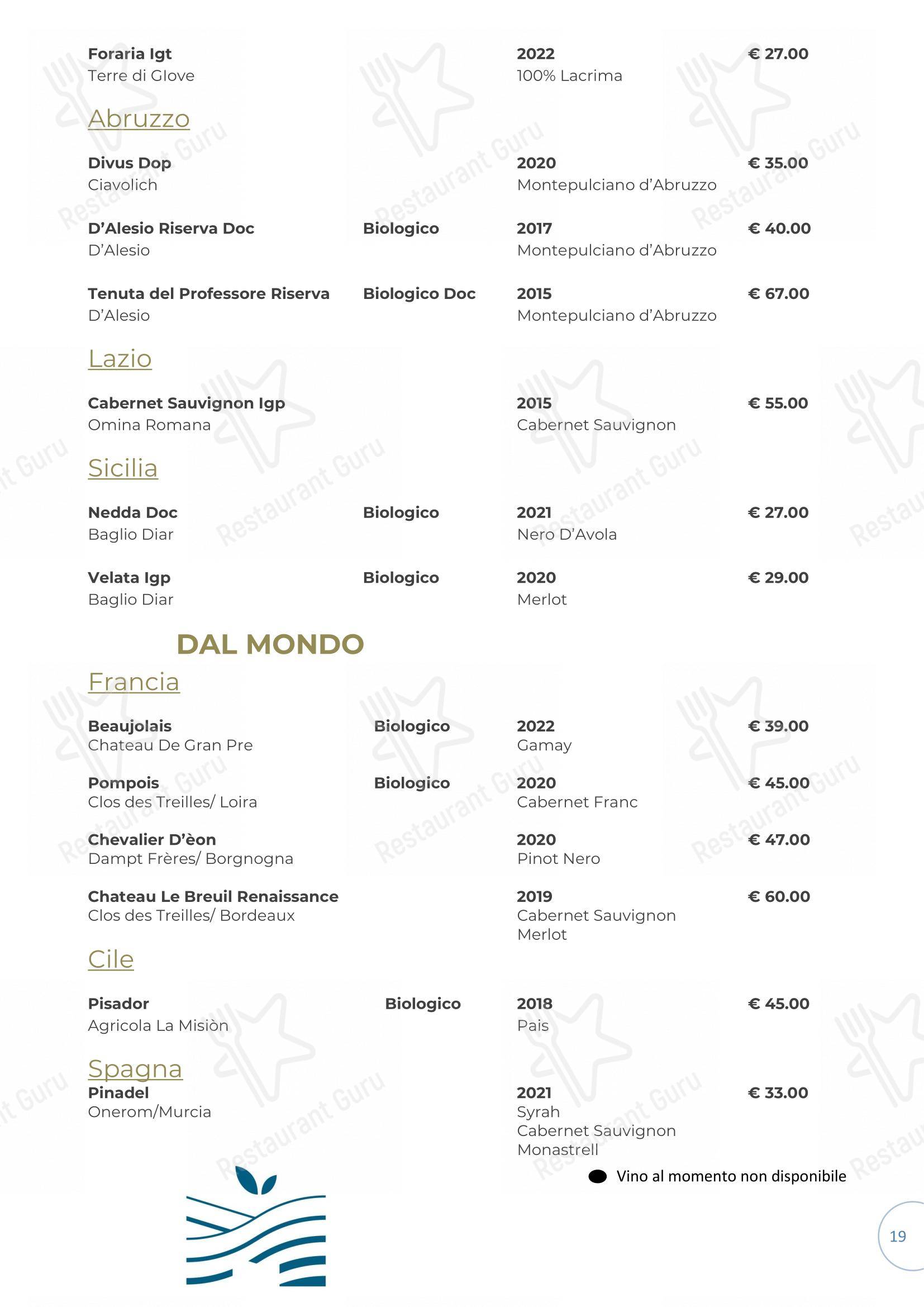 Menu di Il Gatto sull'Albicocco - Menu