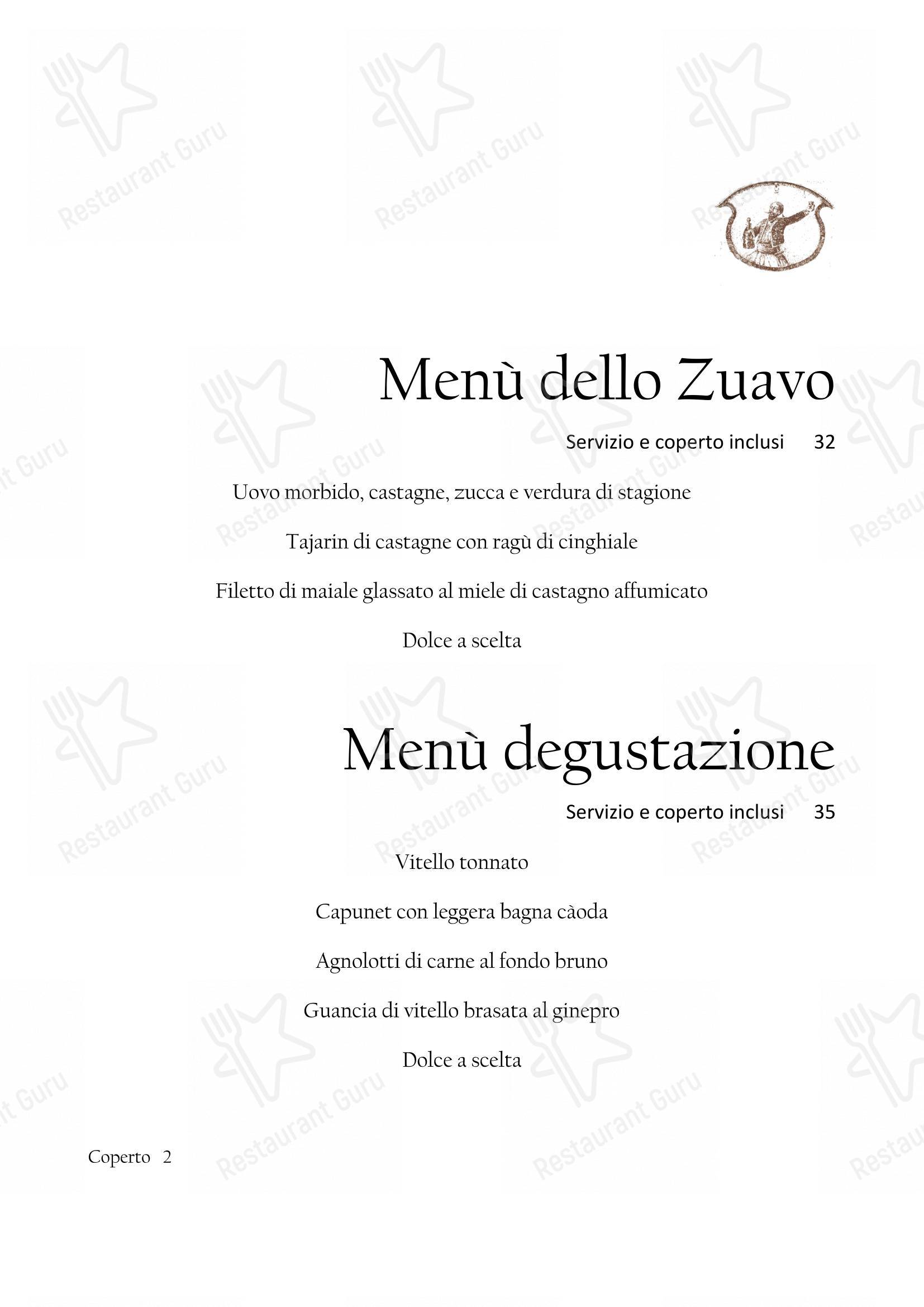 At Home Catering Menu per Il Nuovo Zuavo in Cuneo