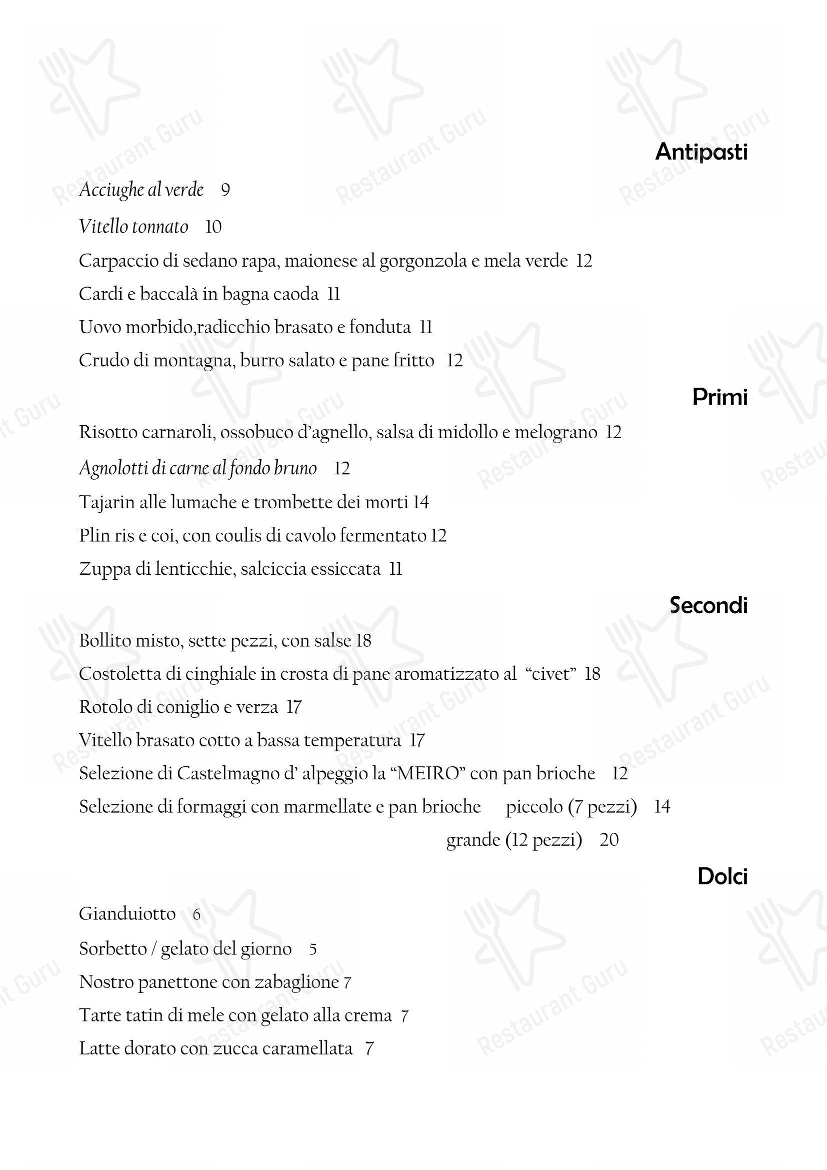 Il Nuovo Zuavo in Cuneo - Коктейльная карта