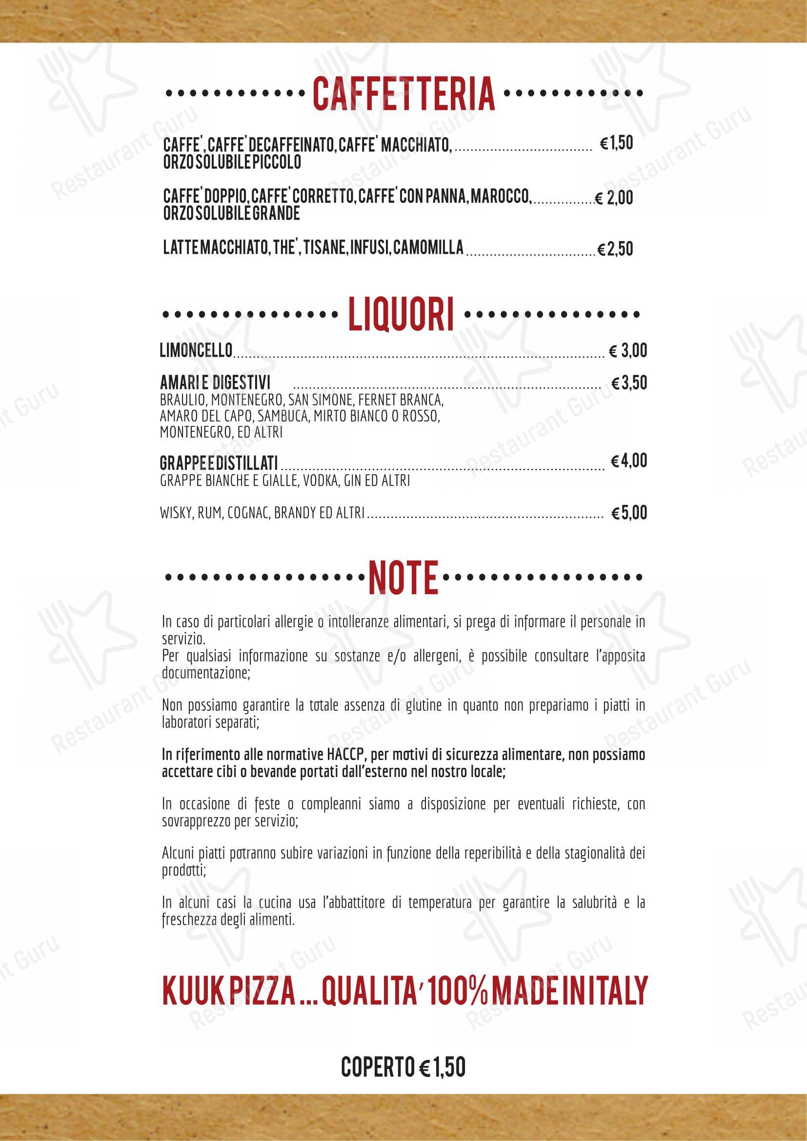 Menu di Kuuk Pizza - Menu