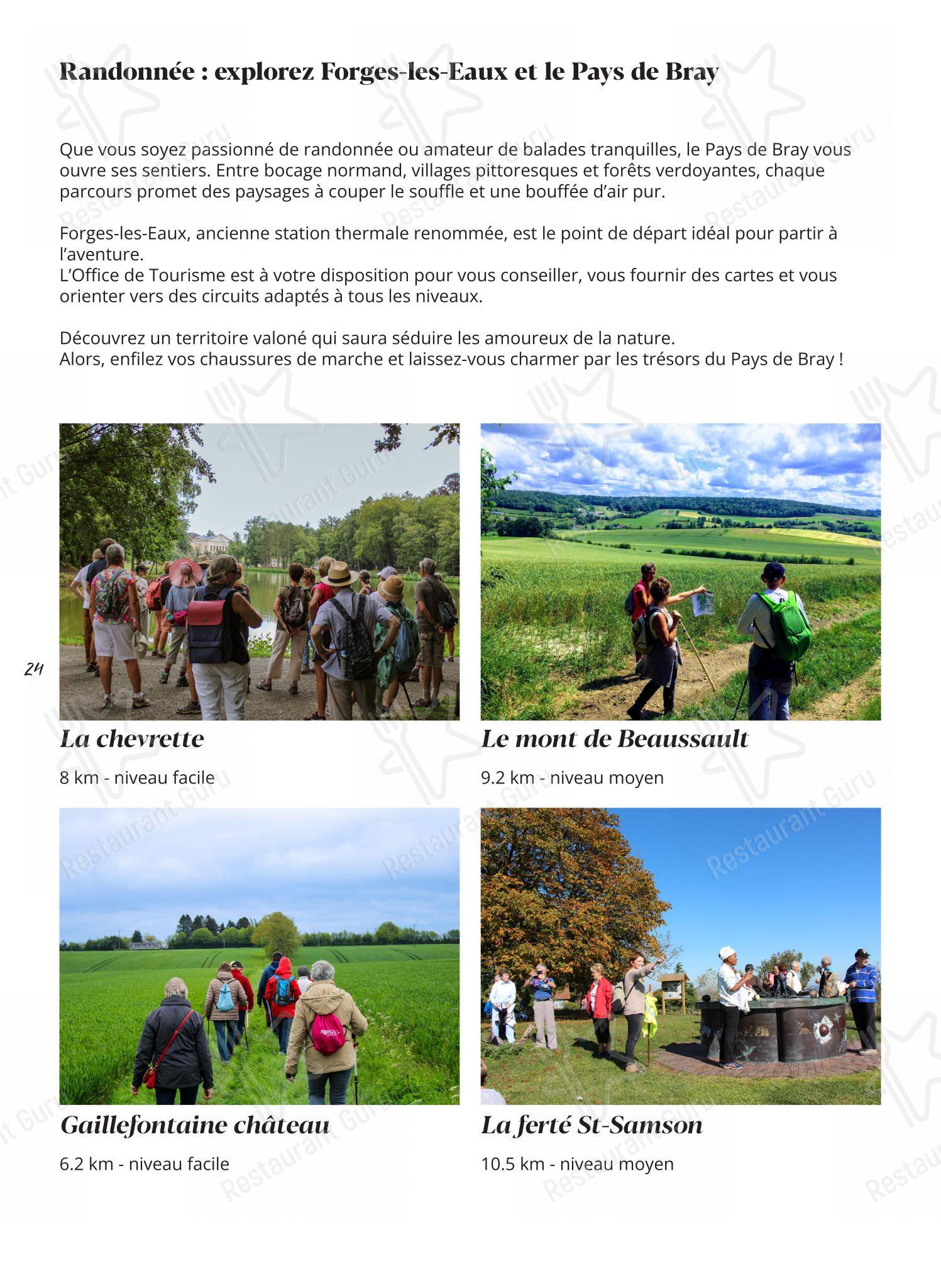 Menu pour L'Audace - Menu