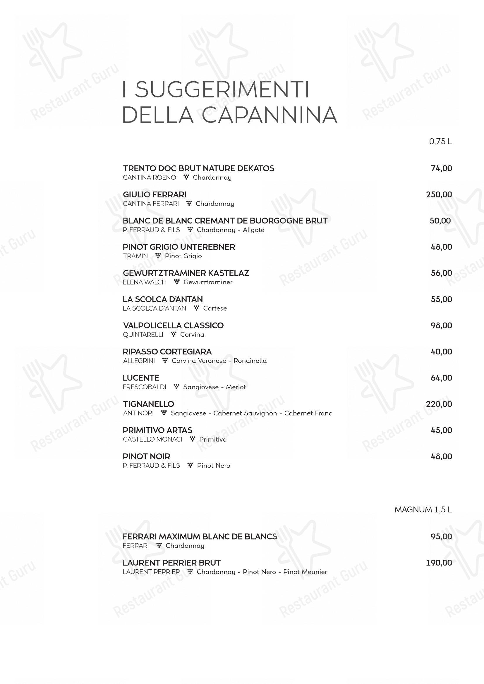 La Capannina Pizza and Grill in Riva del Garda - Menu