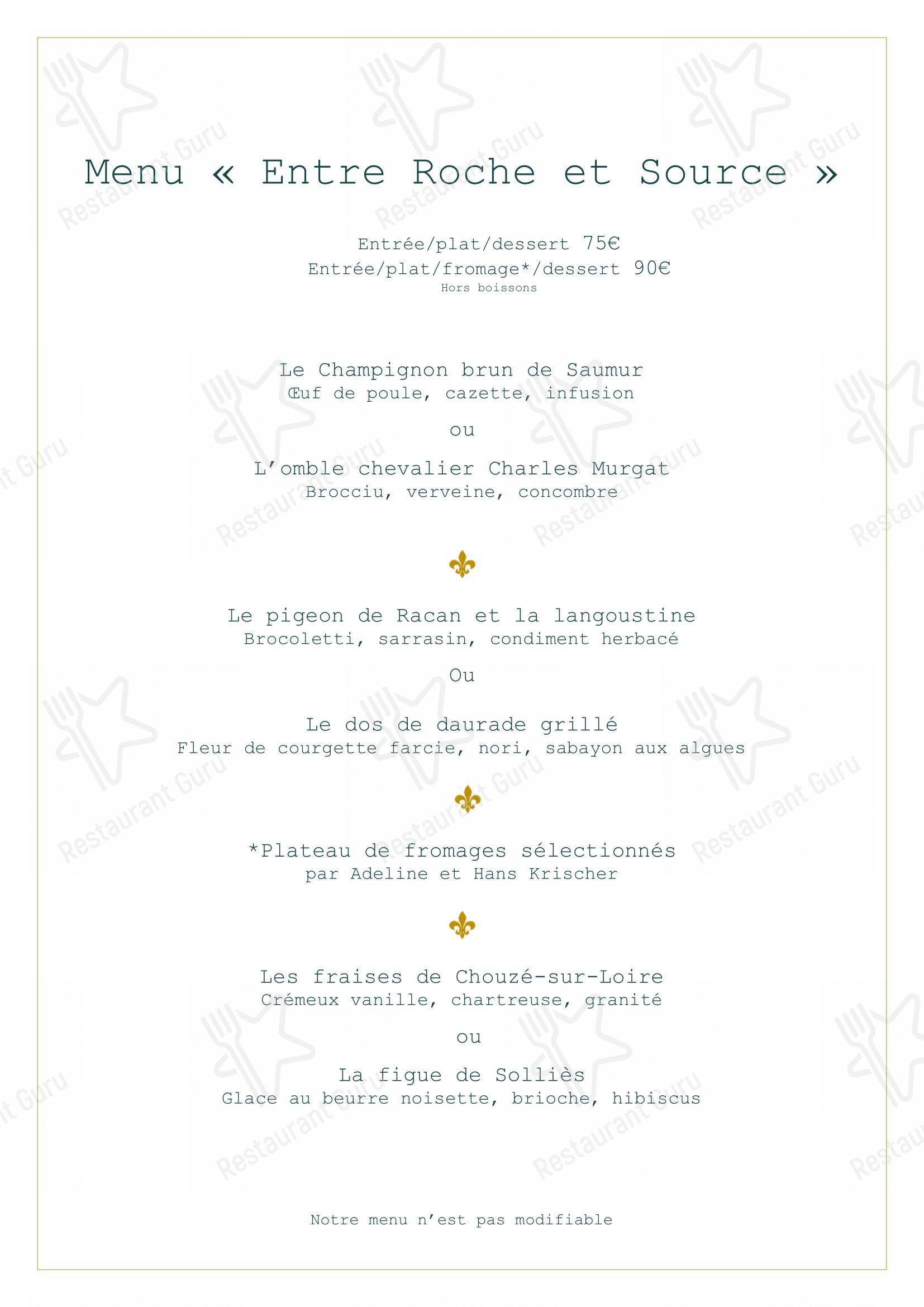 La Roche Le Roy dans Tours - Menu bar