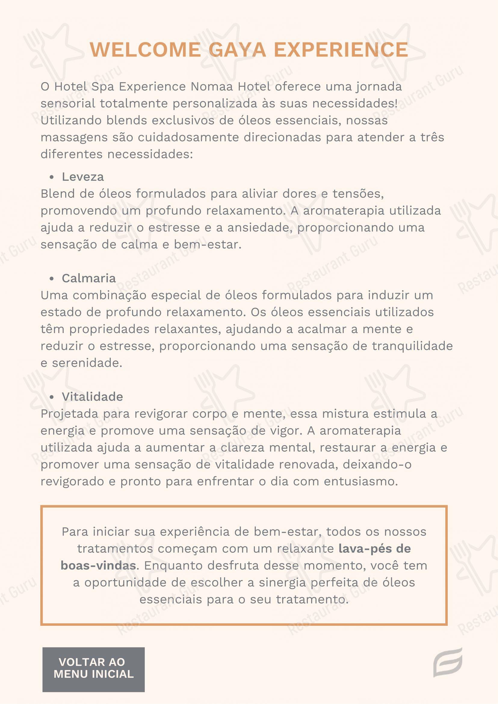 Ночное меню para Nomade Restaurante (Nomaa Hotel) em Curitiba