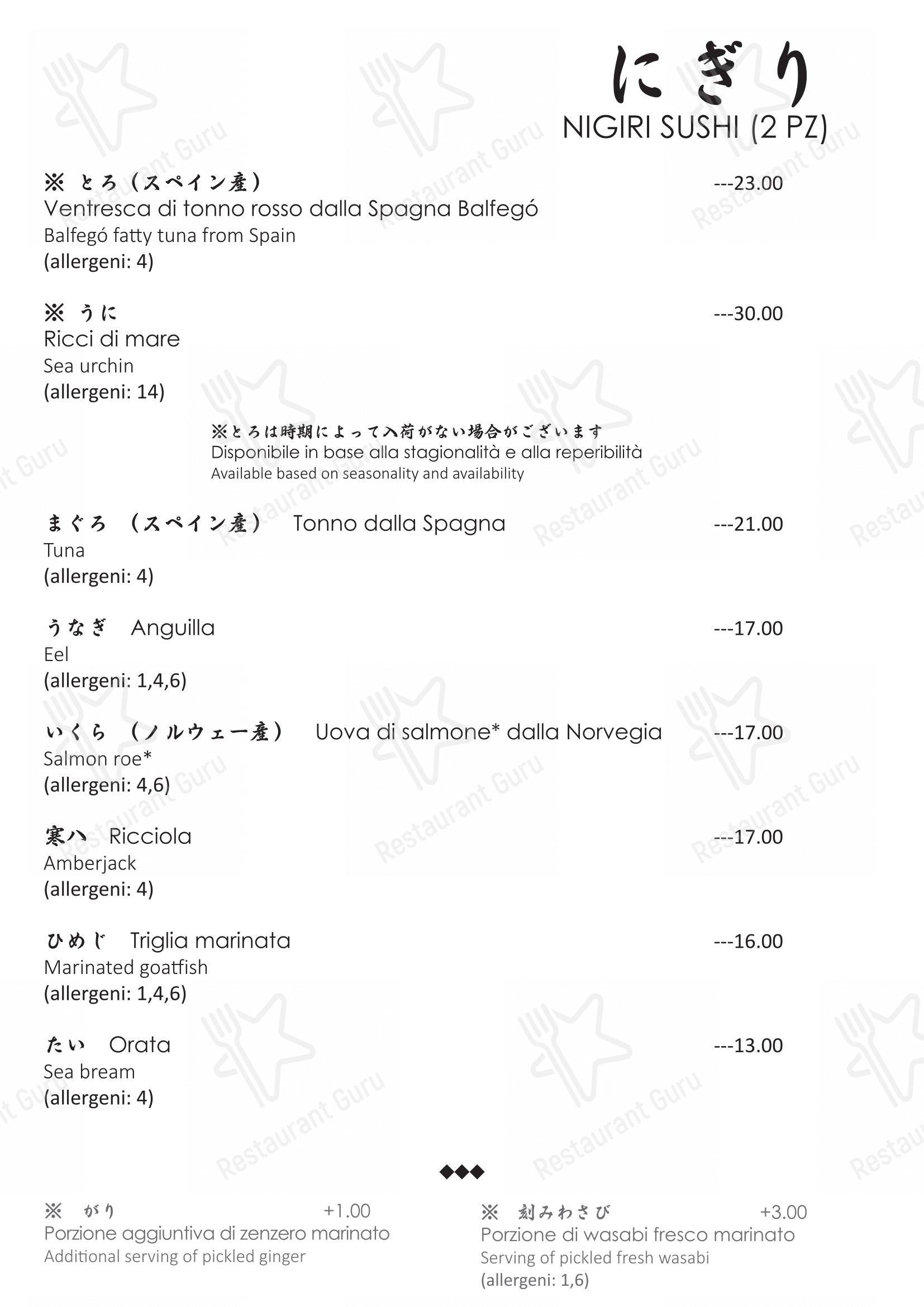 Menu di Osaka - 菜单