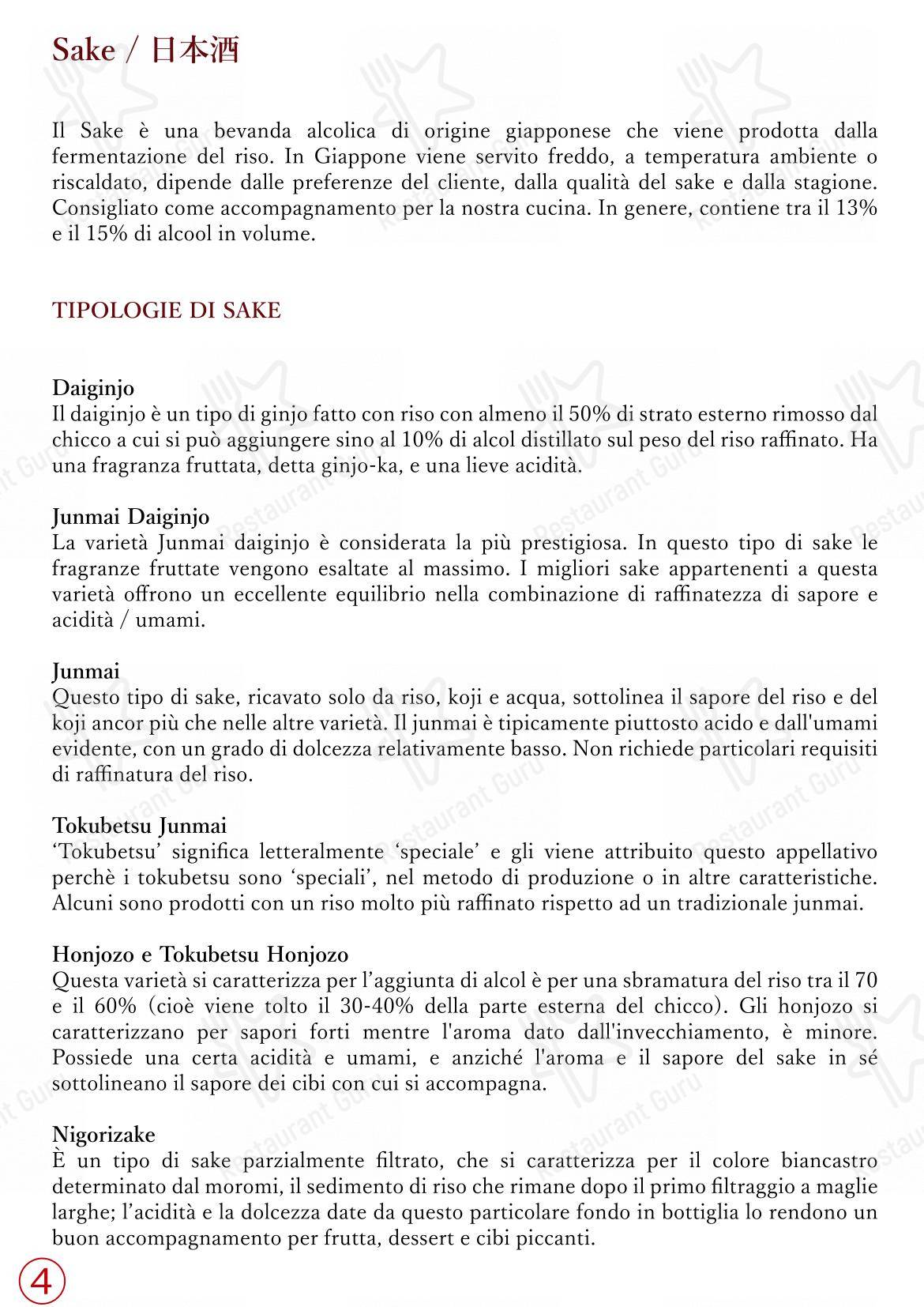 Коктейльная карта per Osaka in Milano