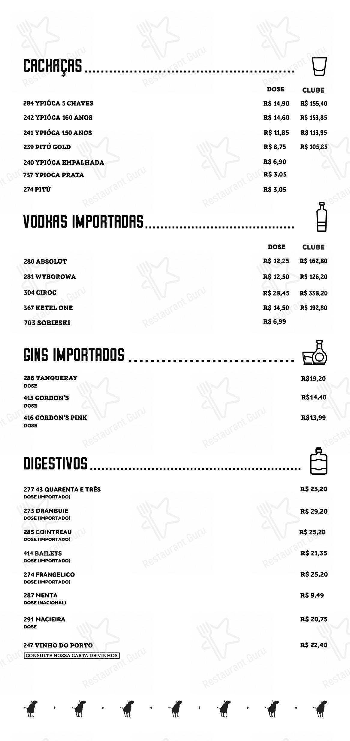 Коктейльная карта para Picanha do Jonas Aldeota em Fortaleza