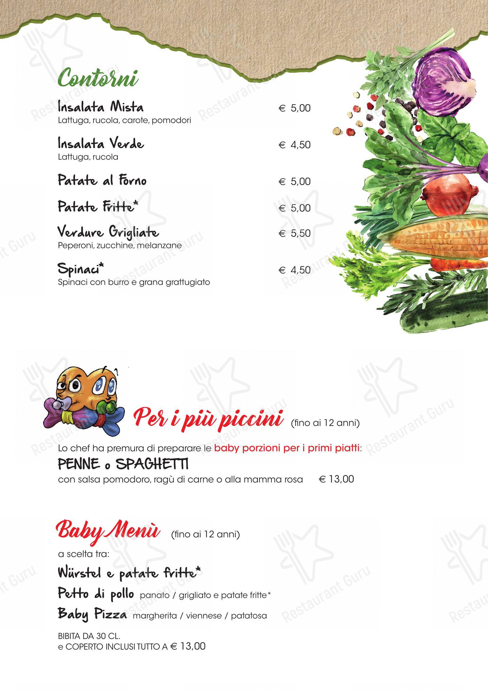 Menu per Pizzeria Ristorante Capovolta pizzeria