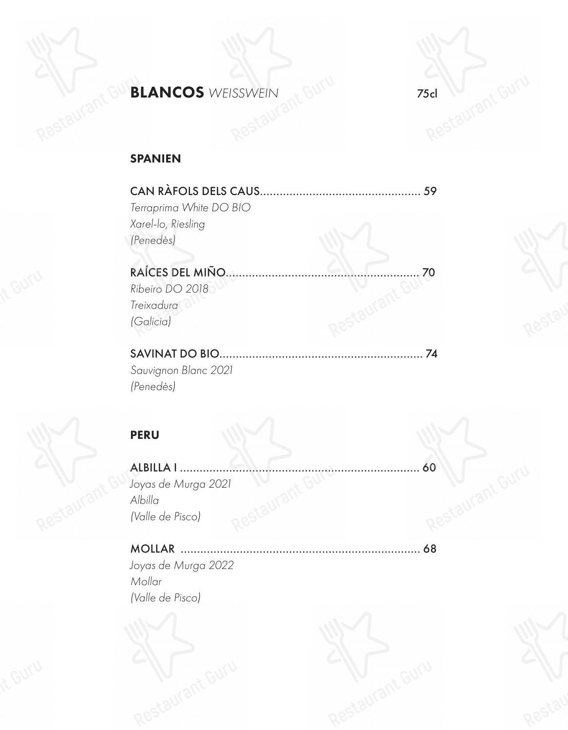 Menu bar per Püente in Zurigo