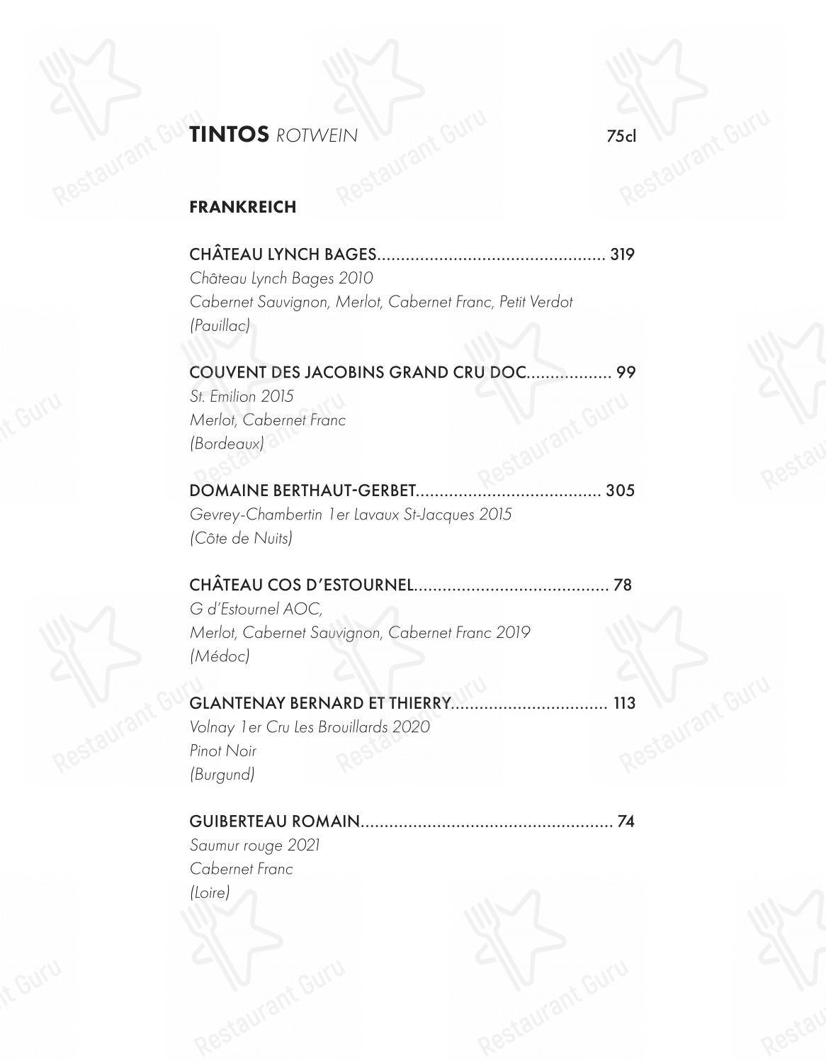 Menu bar per Püente ristorante