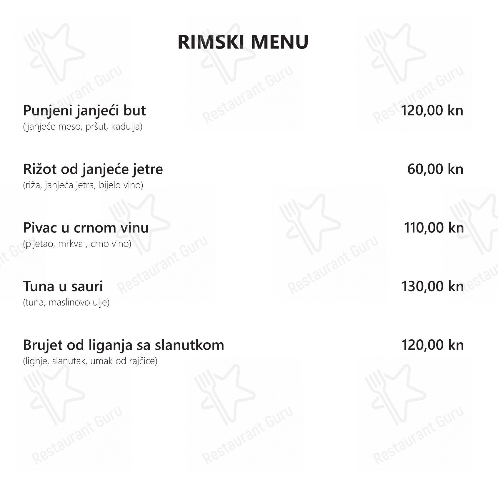 Menu di Restaurant Tusculum - Menu