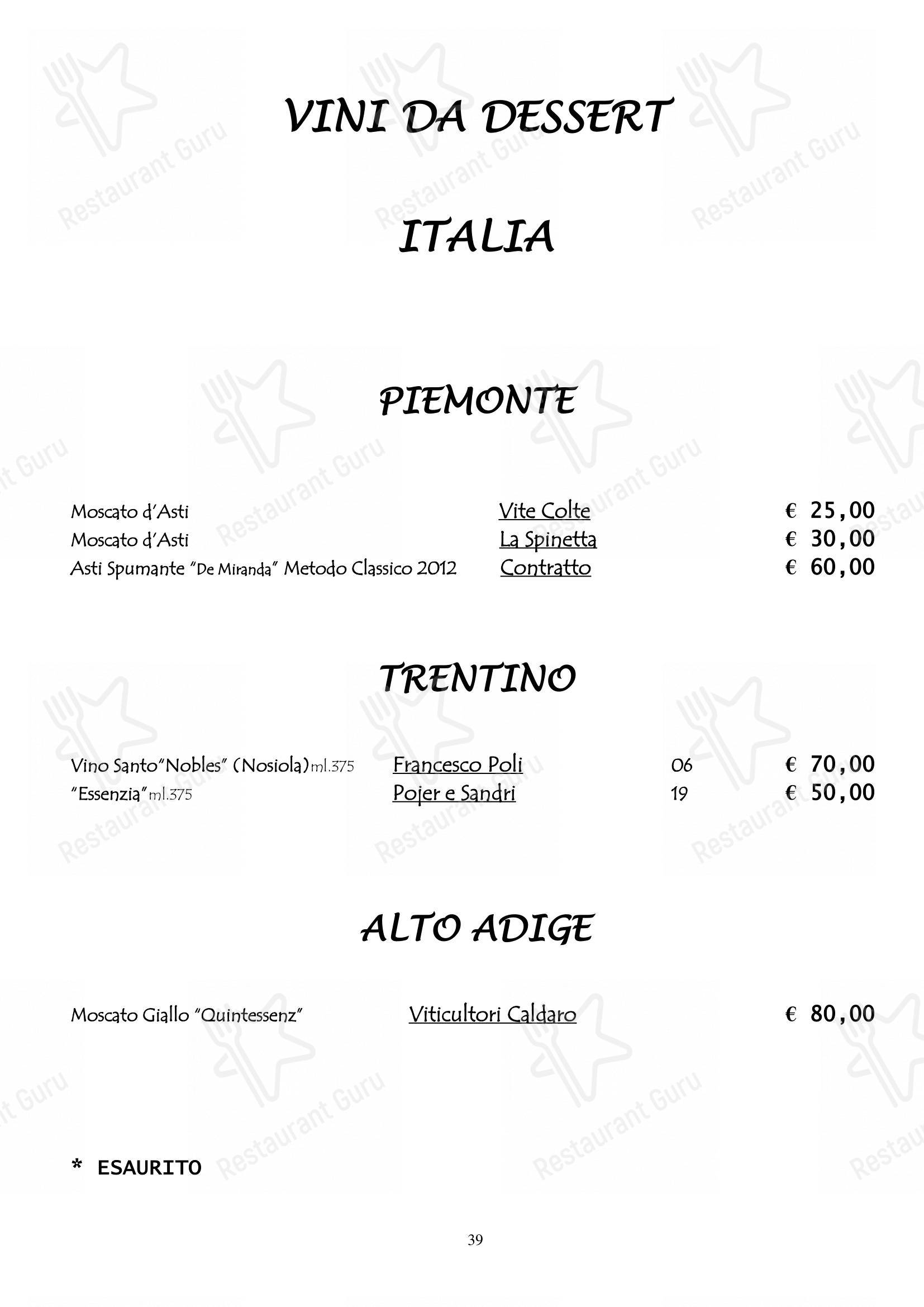 Menu di Ristorante da Miro - 菜单