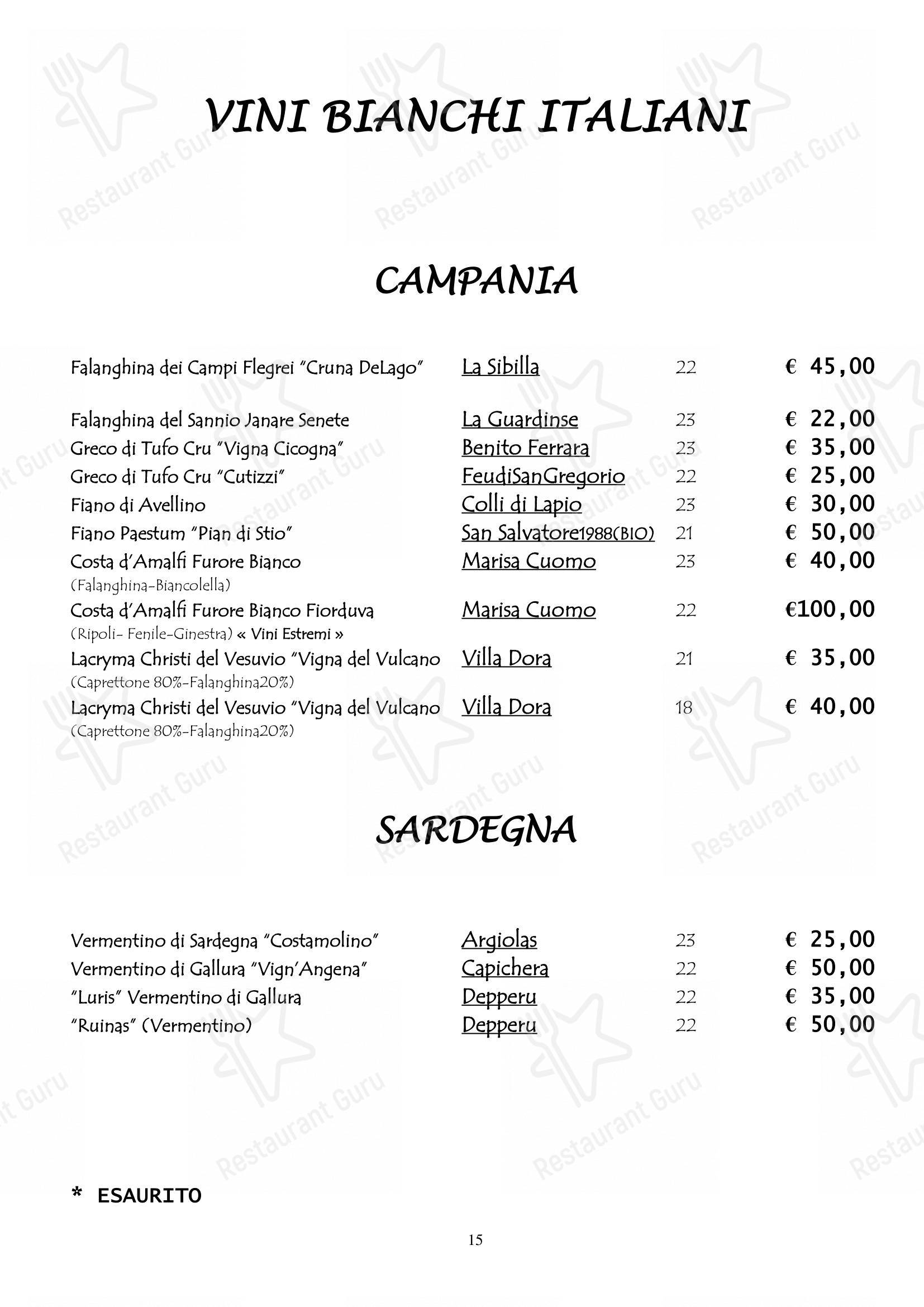 菜单 per Ristorante da Miro in Viareggio