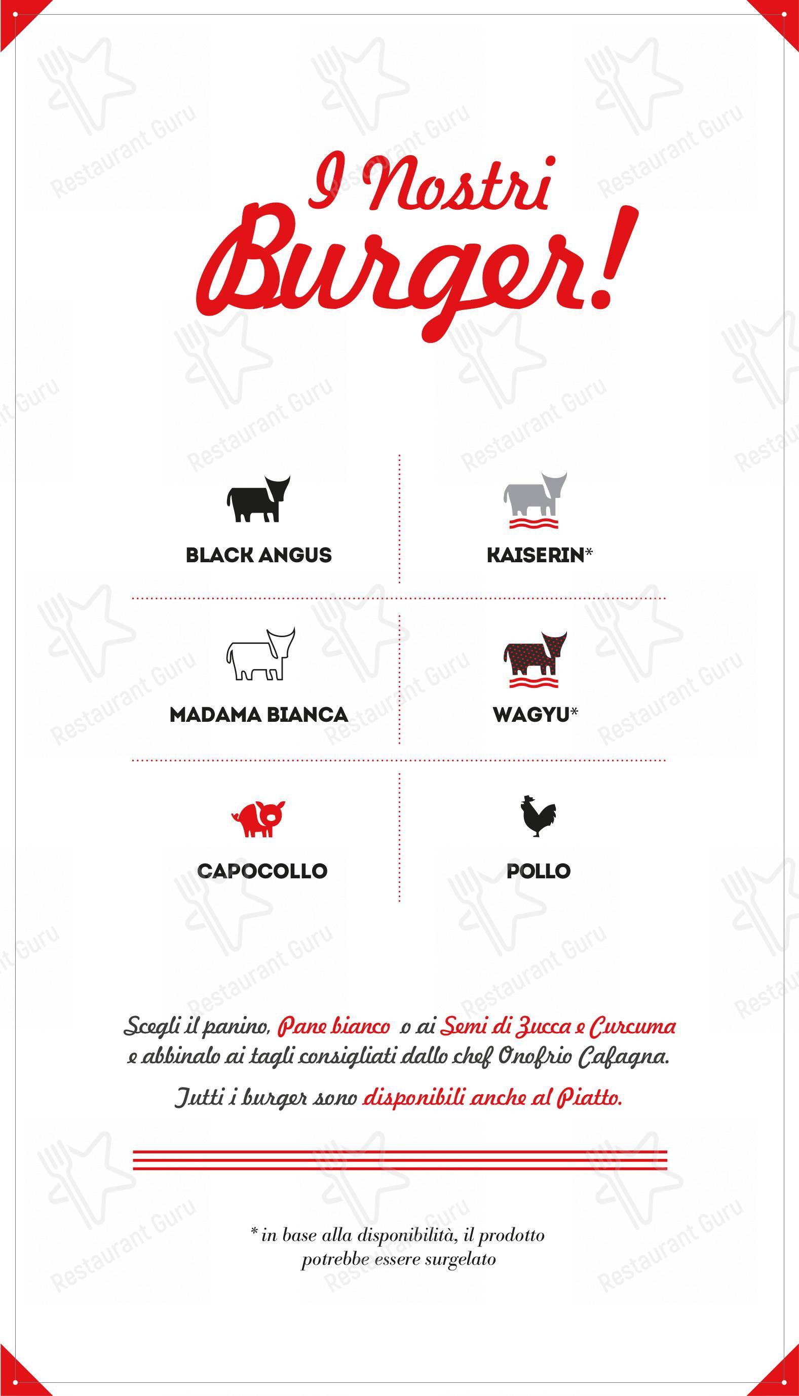 Menu bar per Supersantos Burger ristorante
