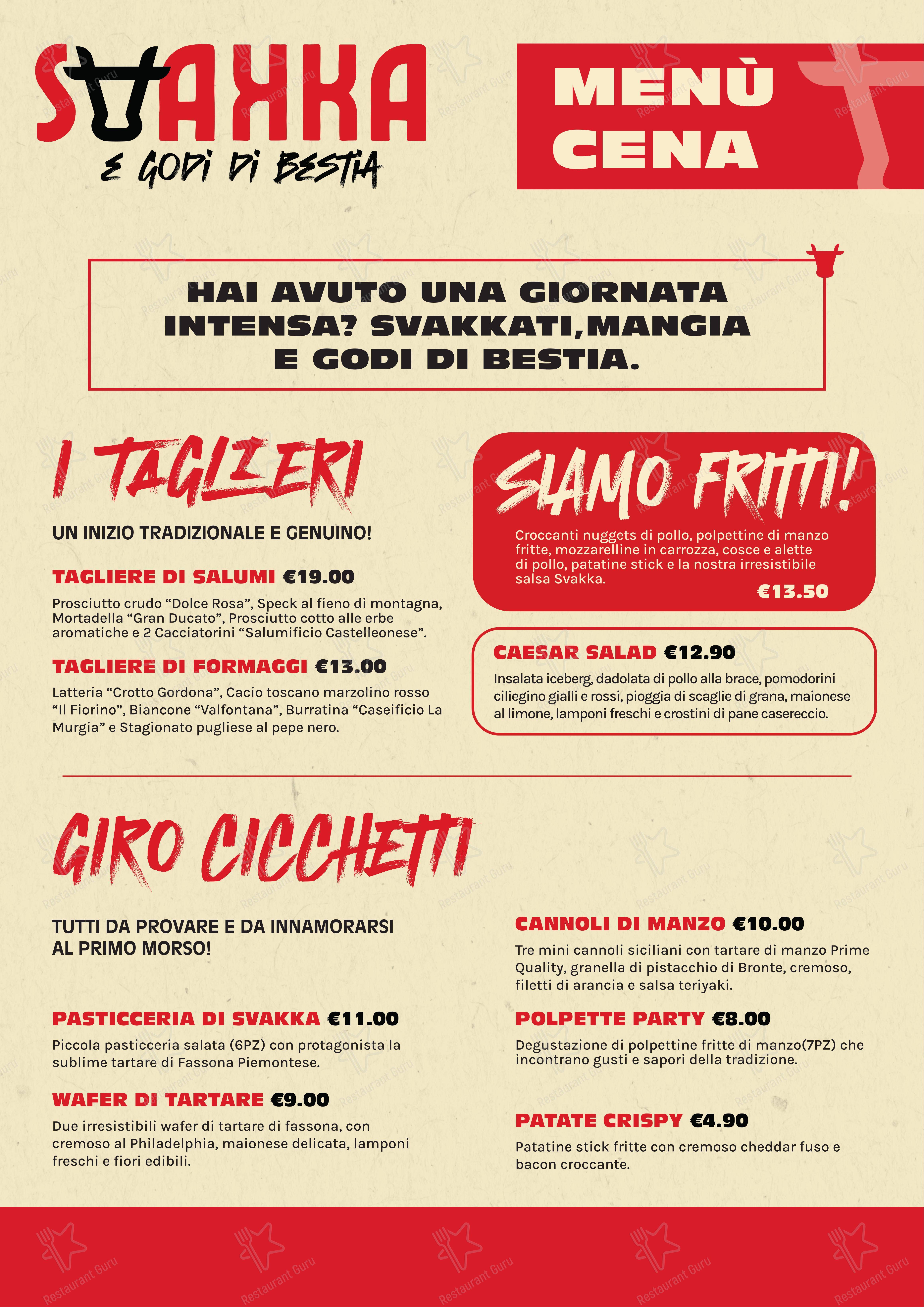 Menu di Svakka Muggiò - Menu bar