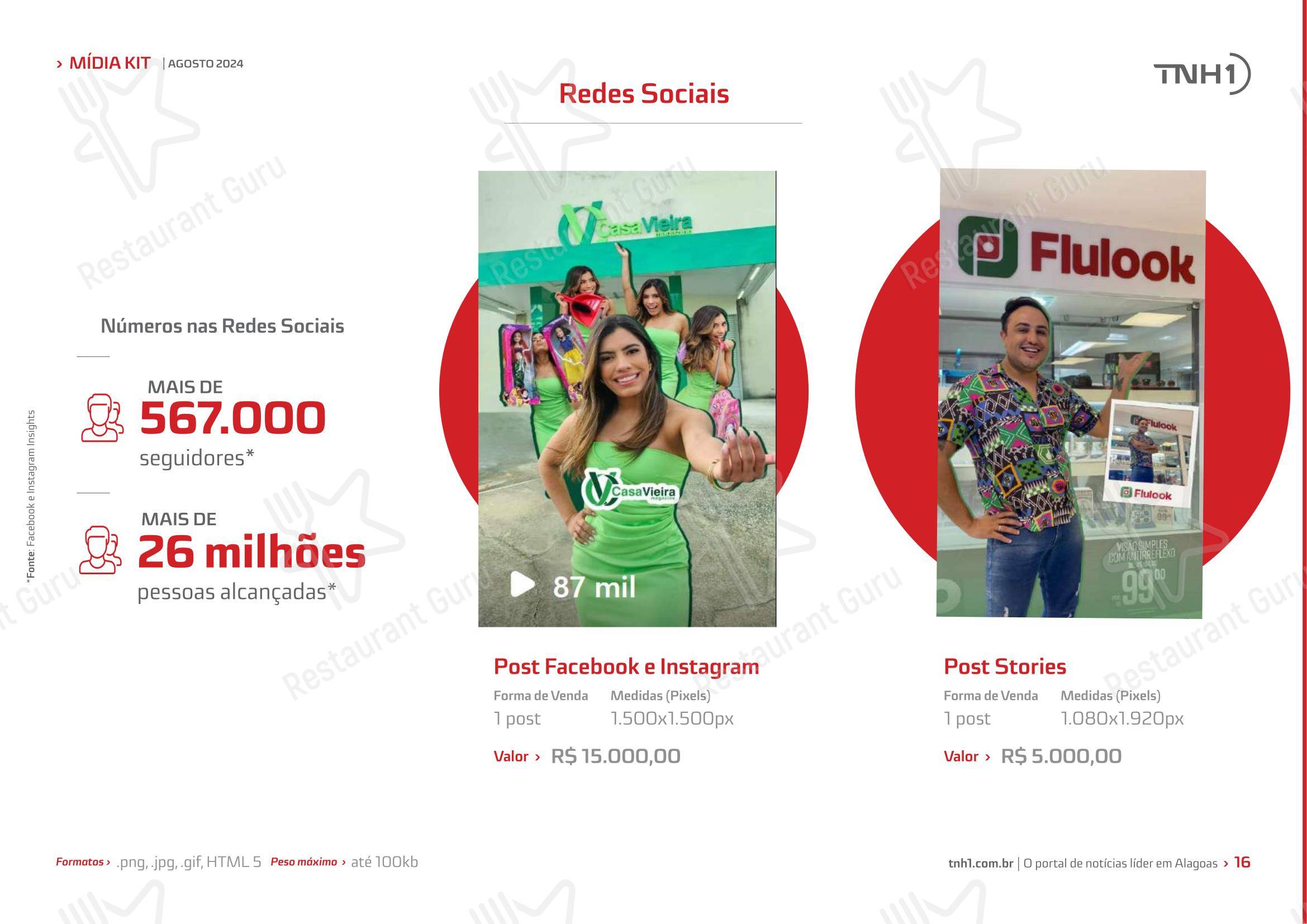 Menu para Tapioca Maria Bonita - Matriz restaurante